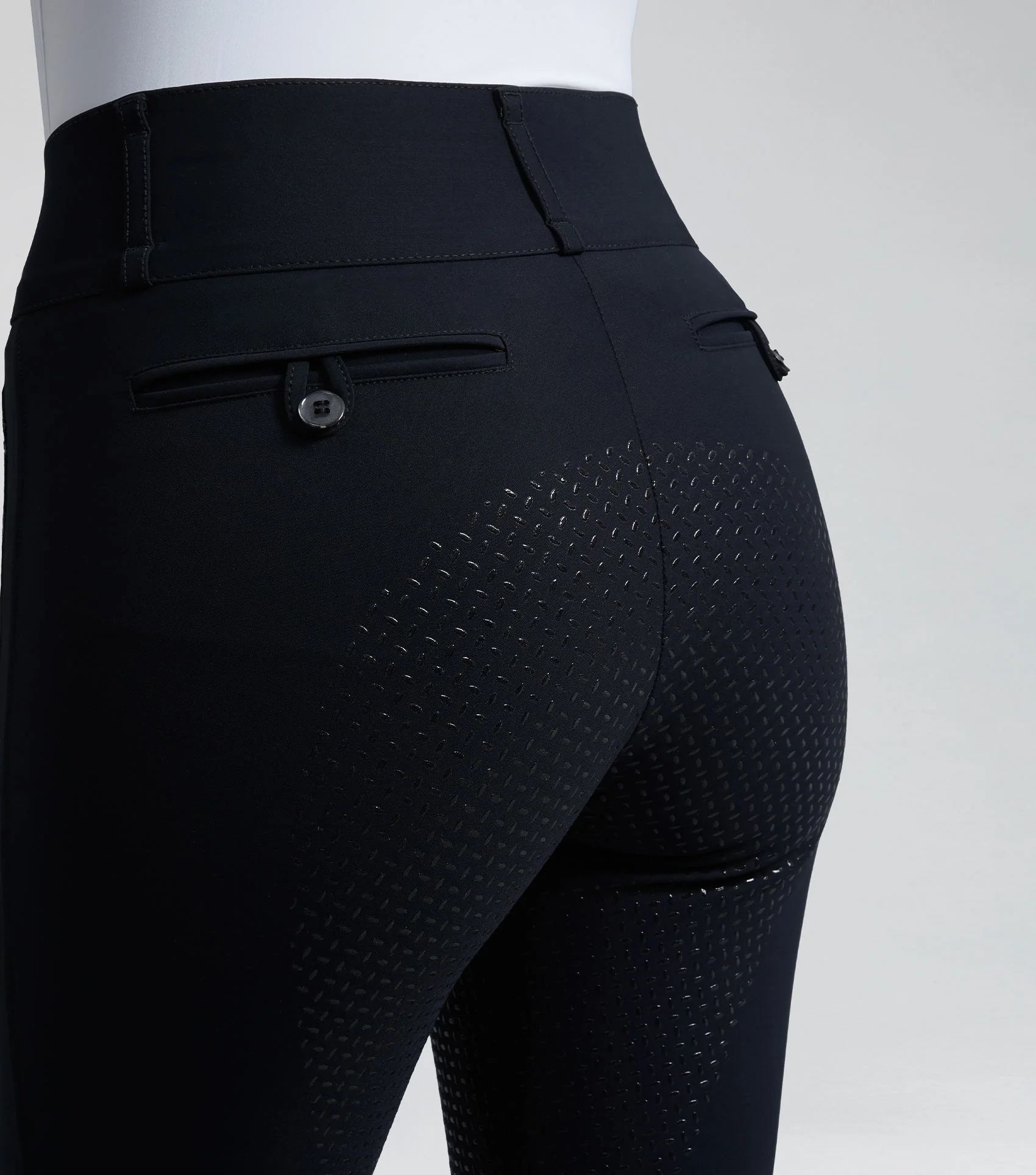 Carapello Ladies Full Seat Gel Riding Breeches Black - Image 3