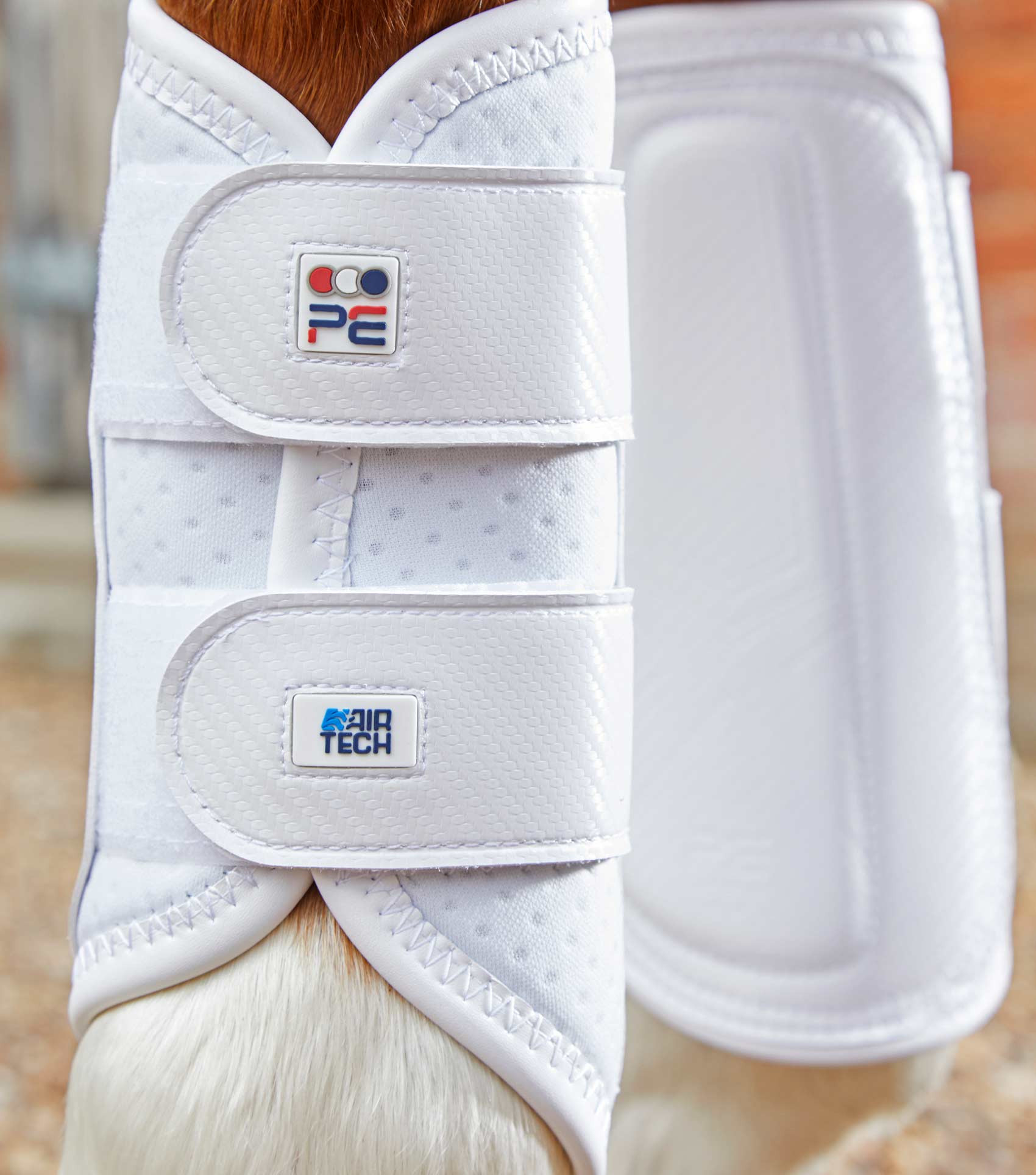 Carbon Air-Tech Double Locking Brushing Boots White - Image 3