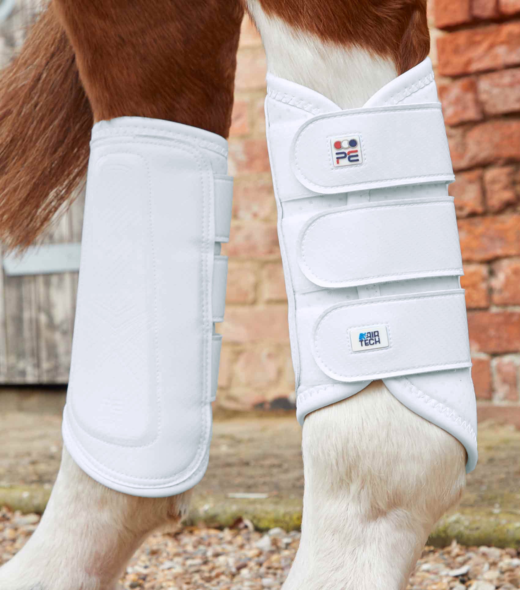 Carbon Air-Tech Double Locking Brushing Boots White - Image 4