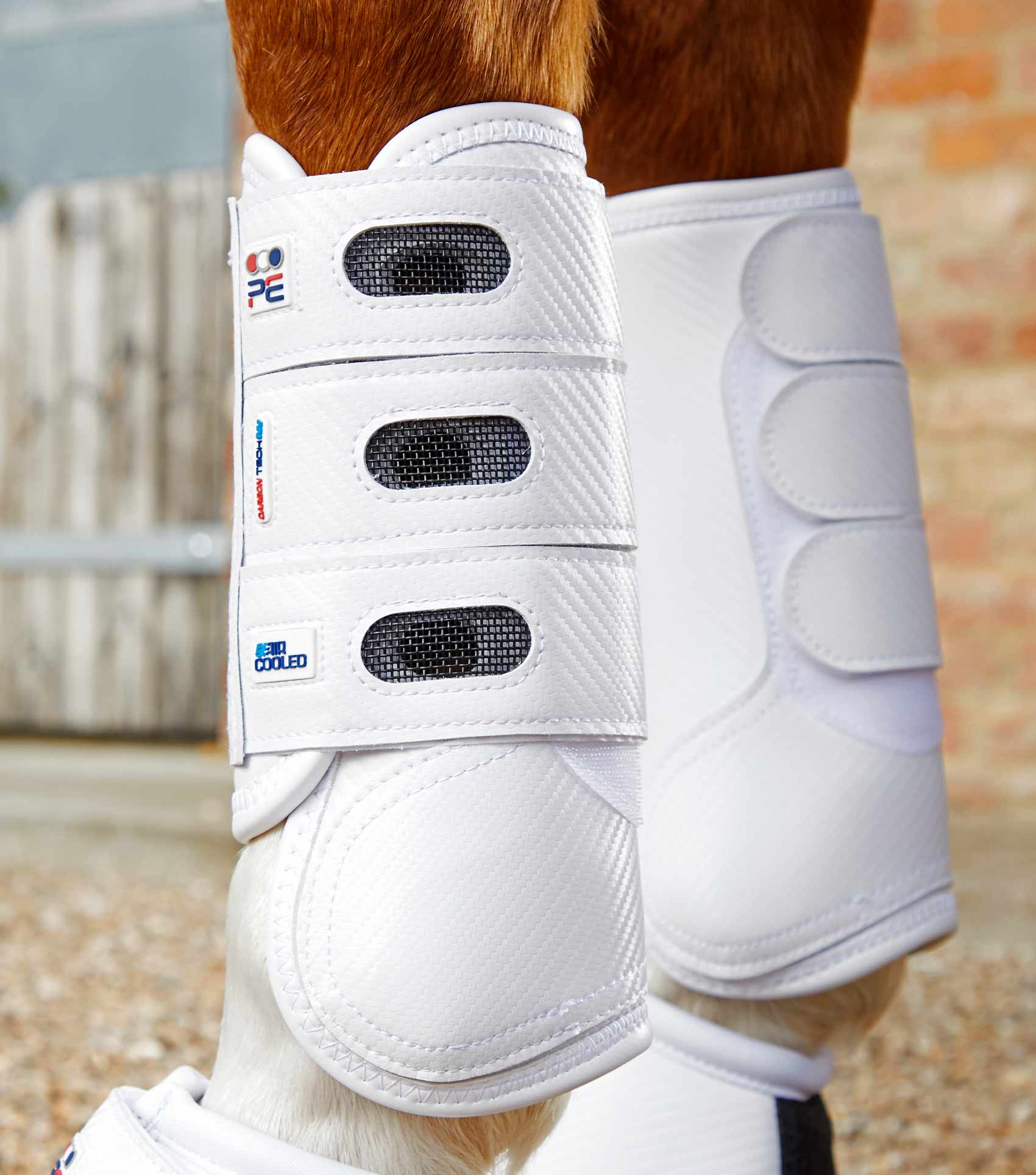 Carbon Tech Air Cooled Eventing Boots White Front - Image 3