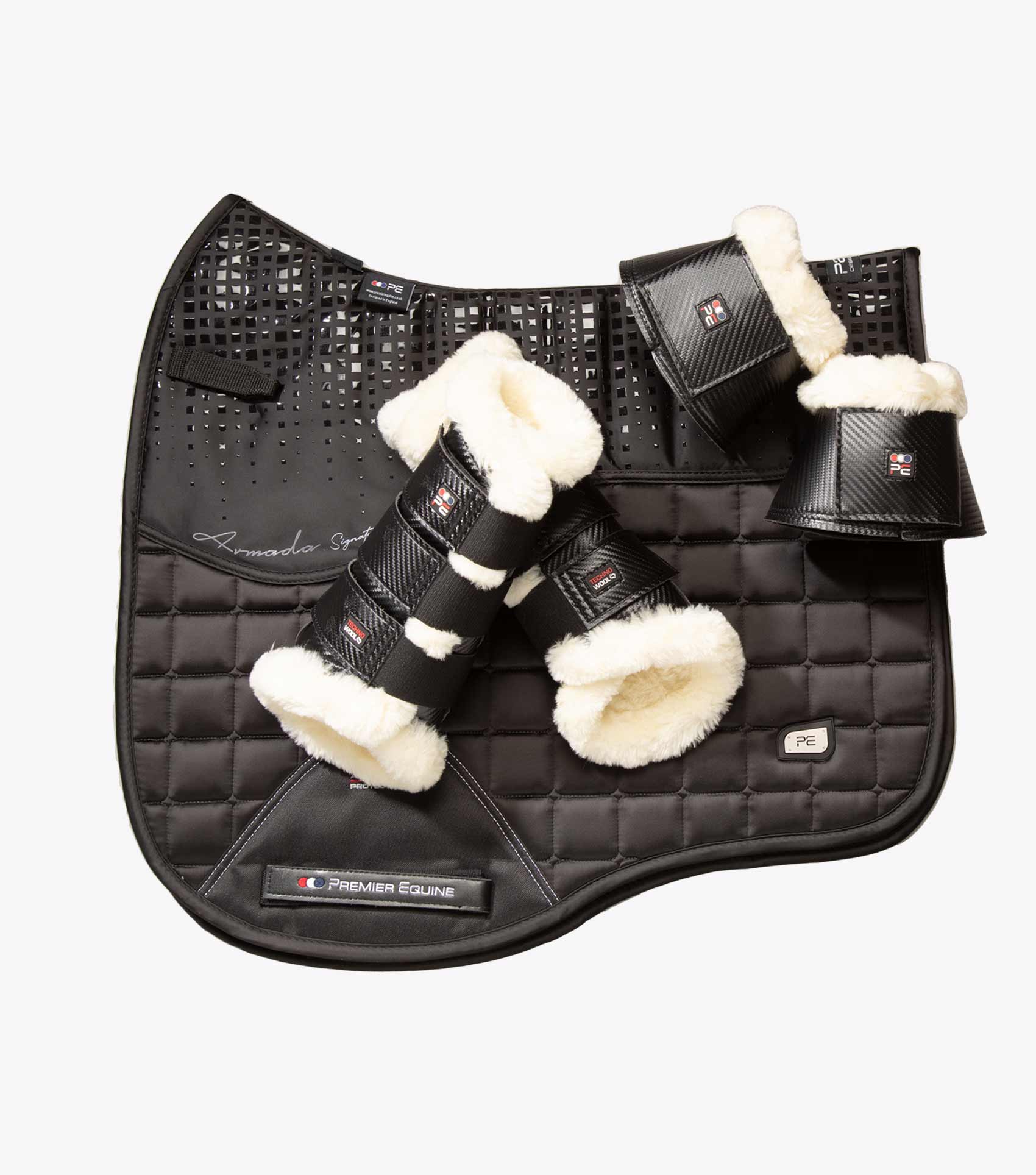 Carbon Tech Techno Wool Over Reach Boots Black - Image 5