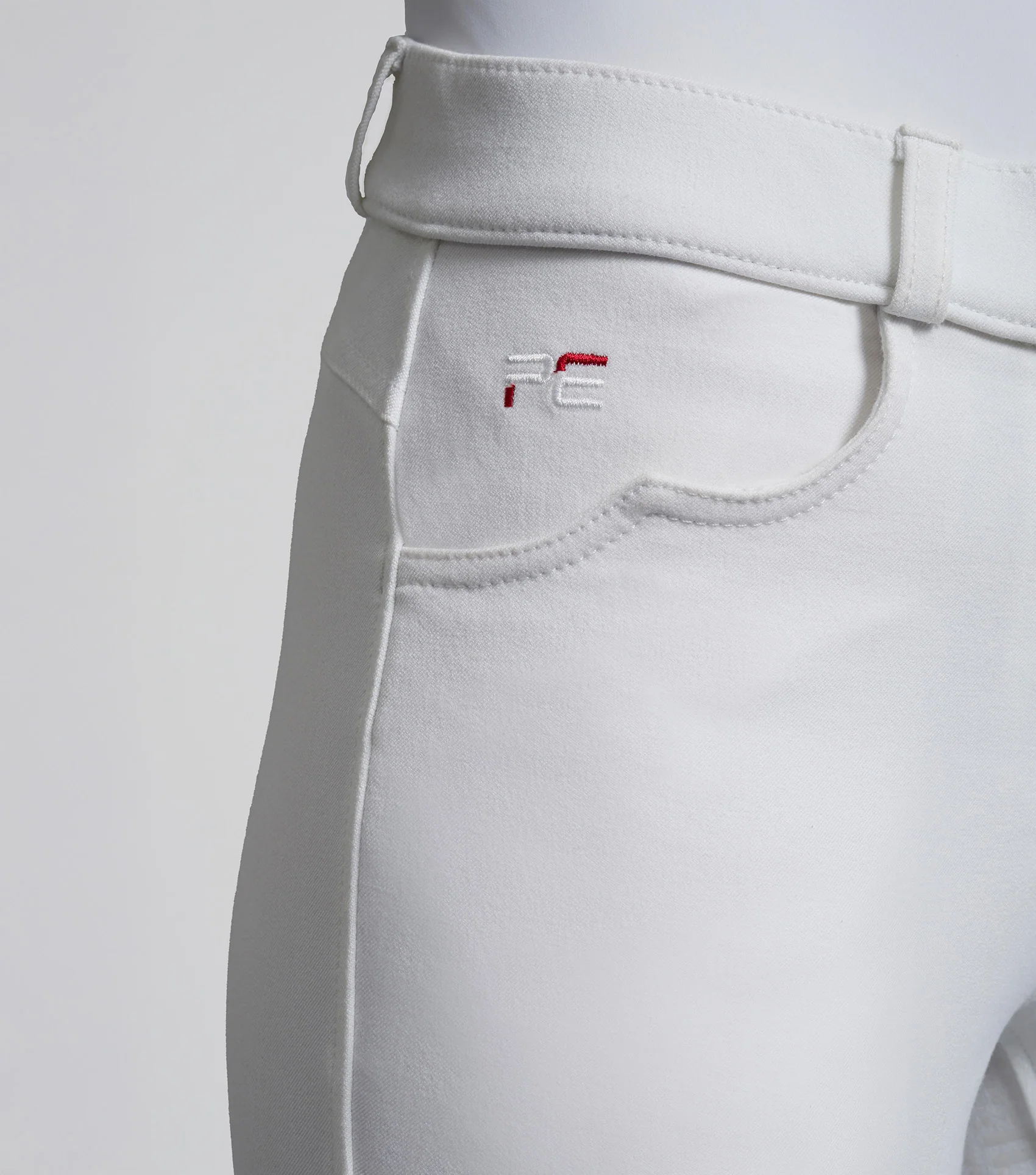 SALE - Cassa Ladies Full Seat Gel Competition Riding Breeches White - Image 3