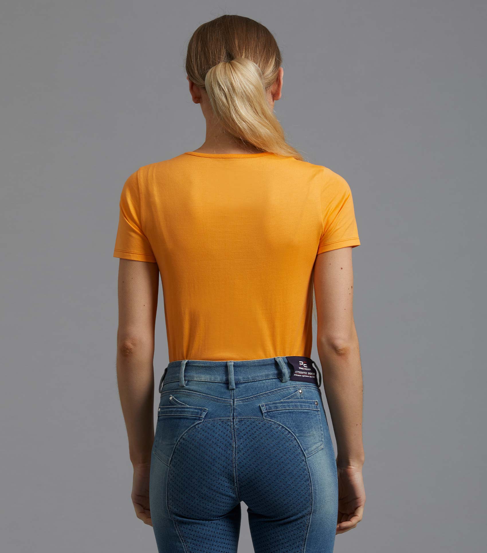 SALE - Chiaro Ladies Cotton Riding T-Shirt Orange - Image 3