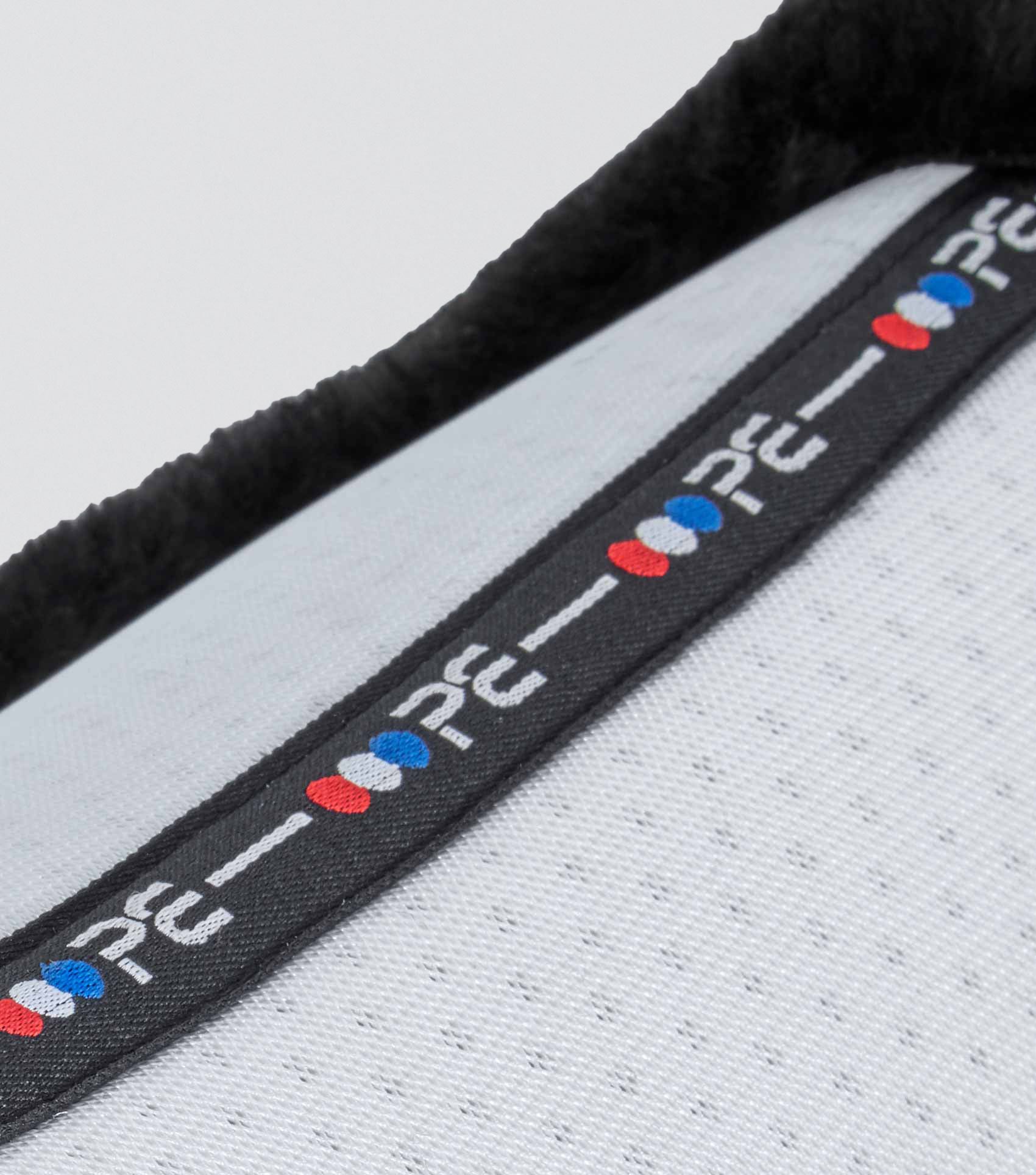 Close Contact Airtechnology Shockproof Wool Saddle Pad - Dressage Square White/Black Wool - Image 6