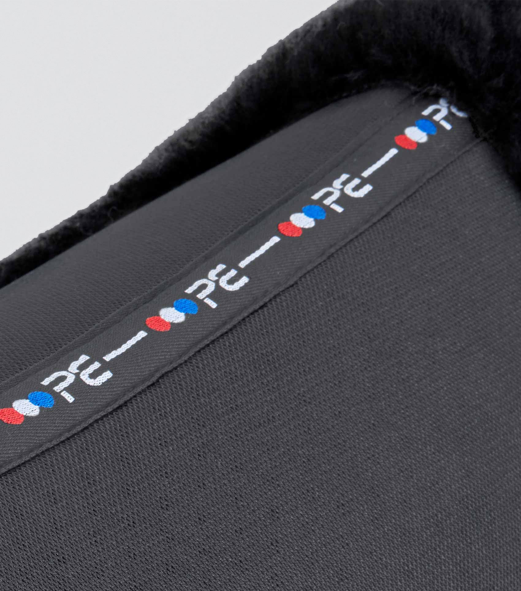 Close Contact Airtechnology Shockproof Wool Saddle Pad - Dressage Square Black/Black Wool - Image 6