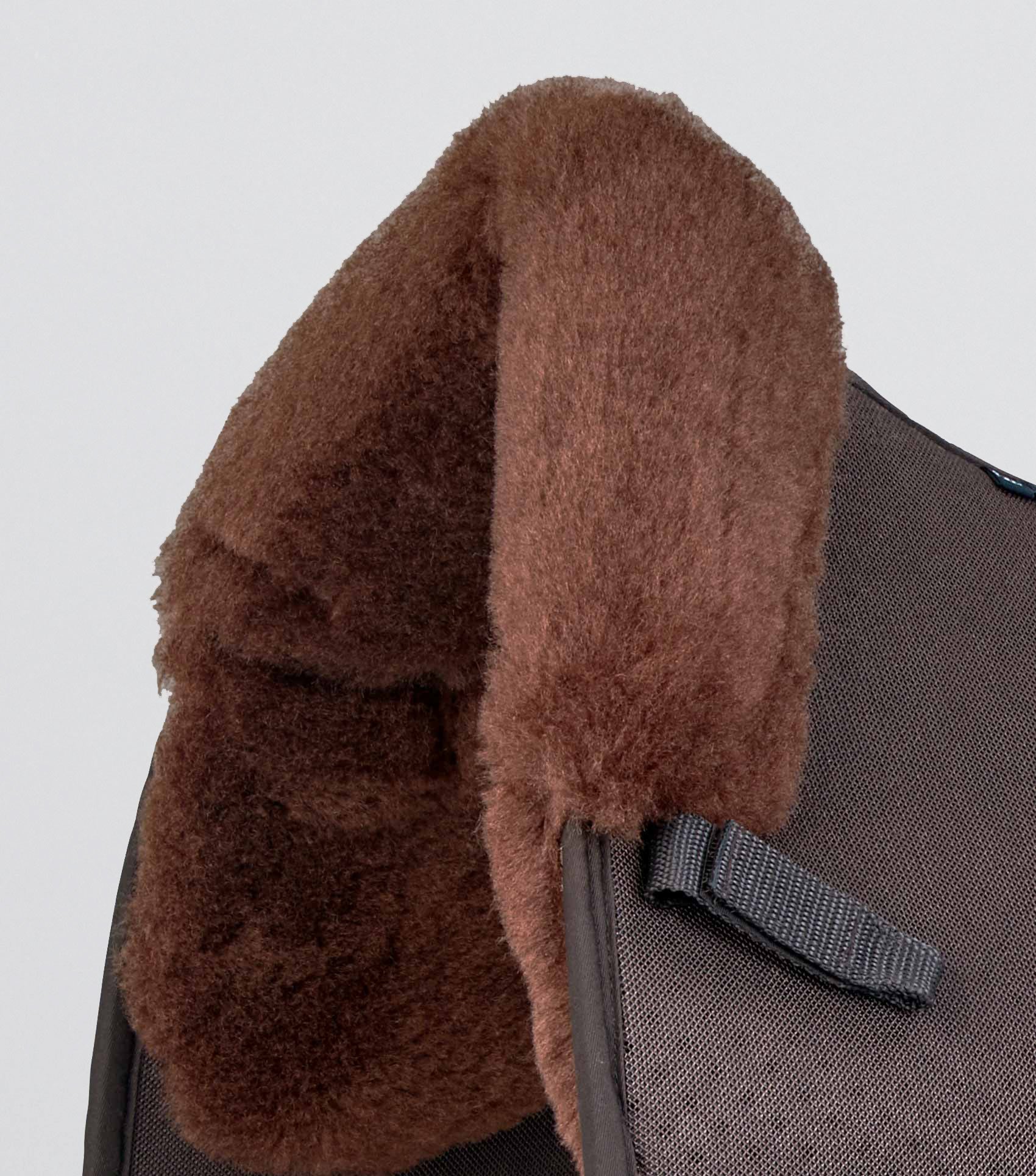 Close Contact Airtechnology Shockproof Wool Saddle Pad - Dressage Square Brown/Brown Wool - Image 3