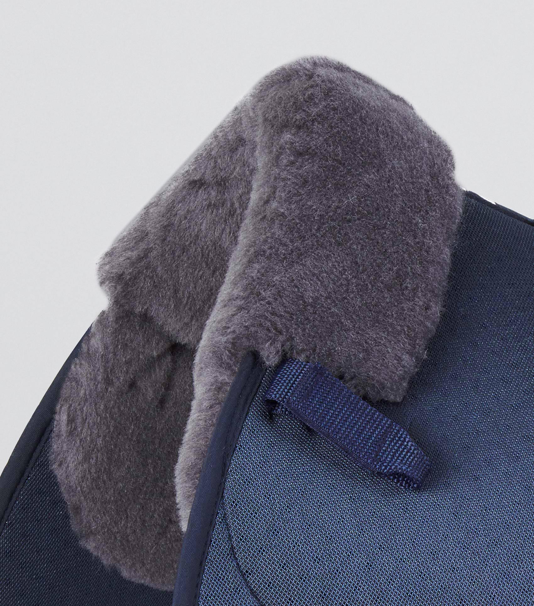 Close Contact Airtechnology Shockproof Wool Saddle Pad - GP/Jump Square Navy/Grey Wool - Image 3
