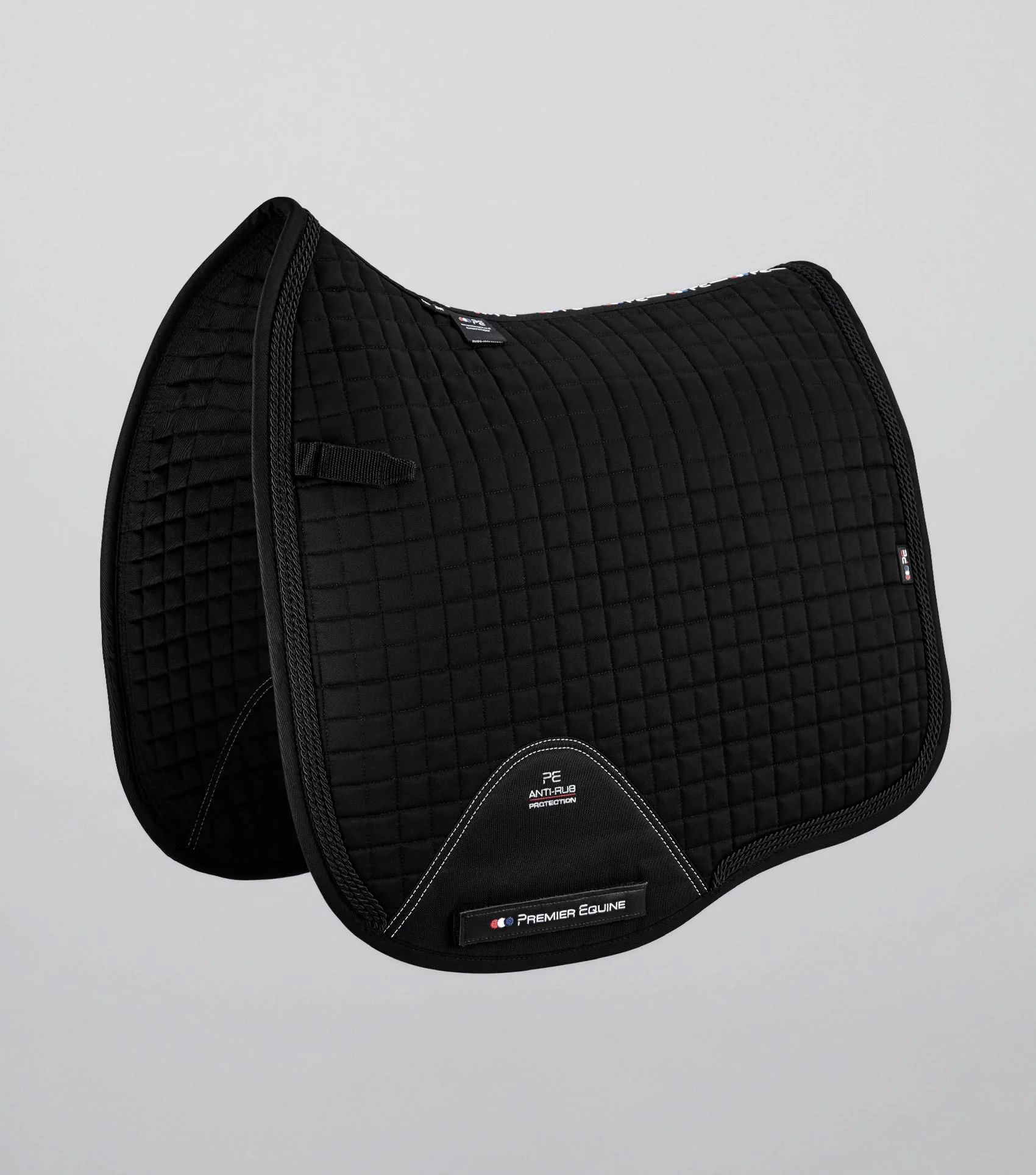 Close Contact European Cotton Saddle Pad - Dressage Square Black