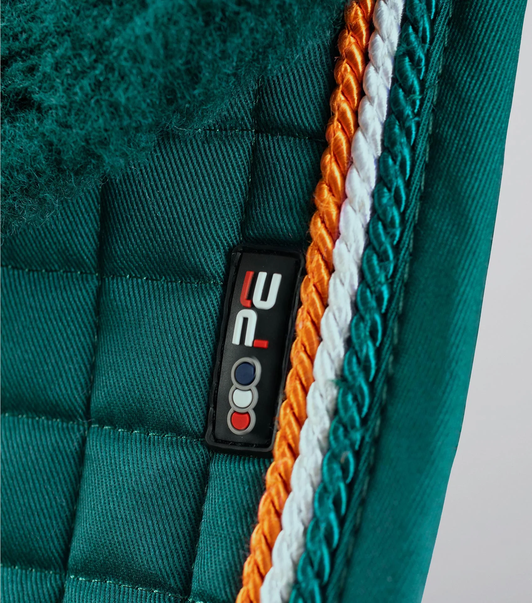 Close Contact Merino Wool European Saddle Pad - Dressage Square Green/Green Wool - Image 3