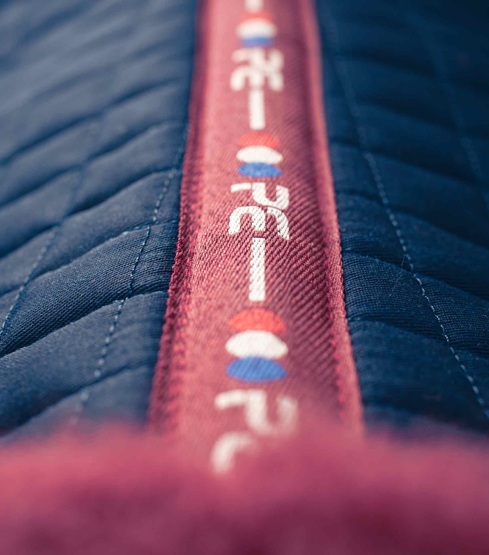 Close Contact Merino Wool European Saddle Pad - Dressage Square Navy/Burgundy Wool - Image 5