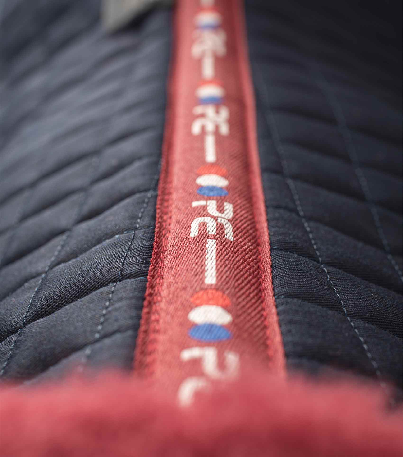 Close Contact Merino Wool European Saddle Pad - GP/Jump Square Navy/Burgundy Wool - Image 6