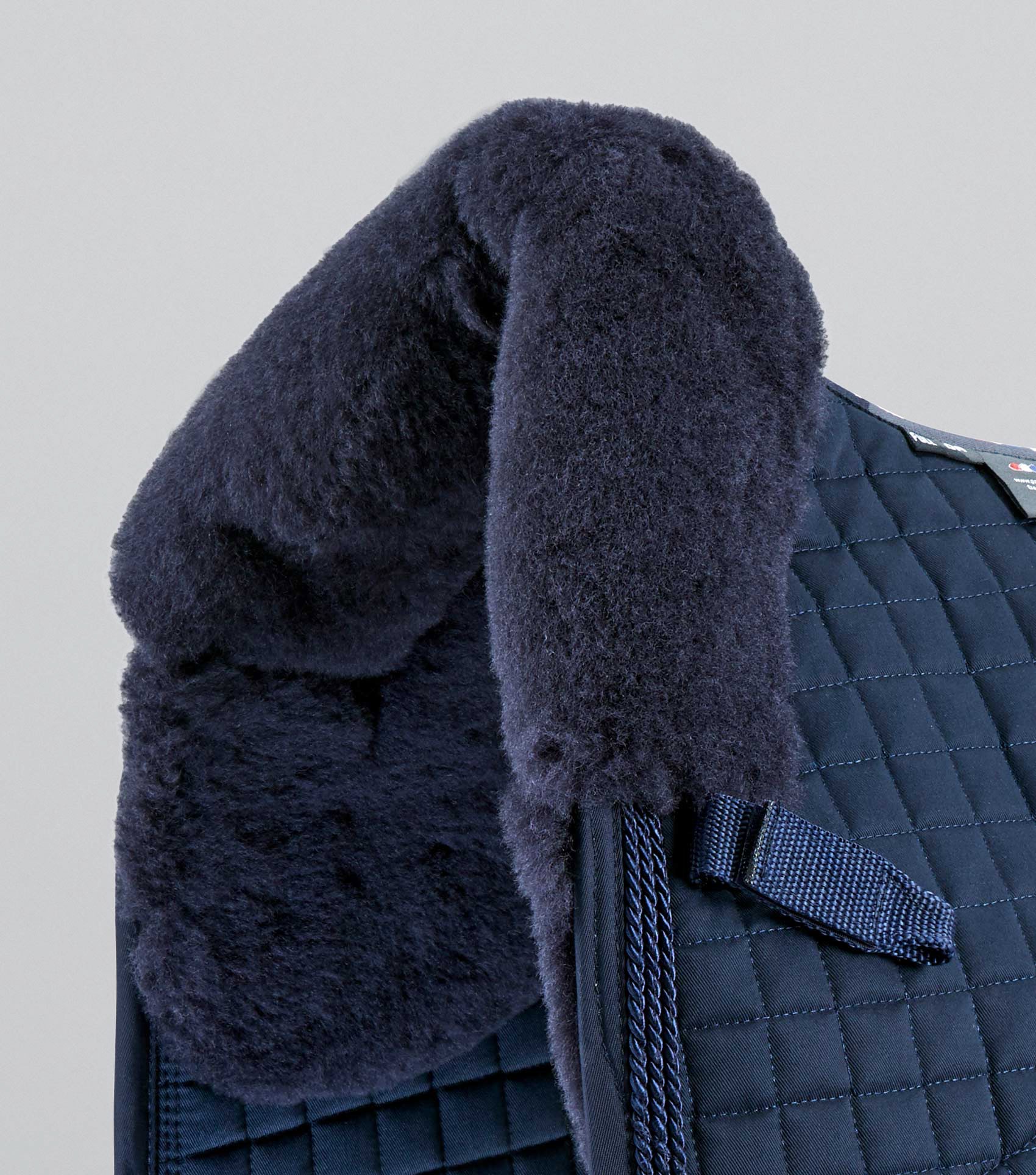 Pony Close Contact Merino Wool Half Lined European Dressage Square Navy/Navy Wool - Image 3