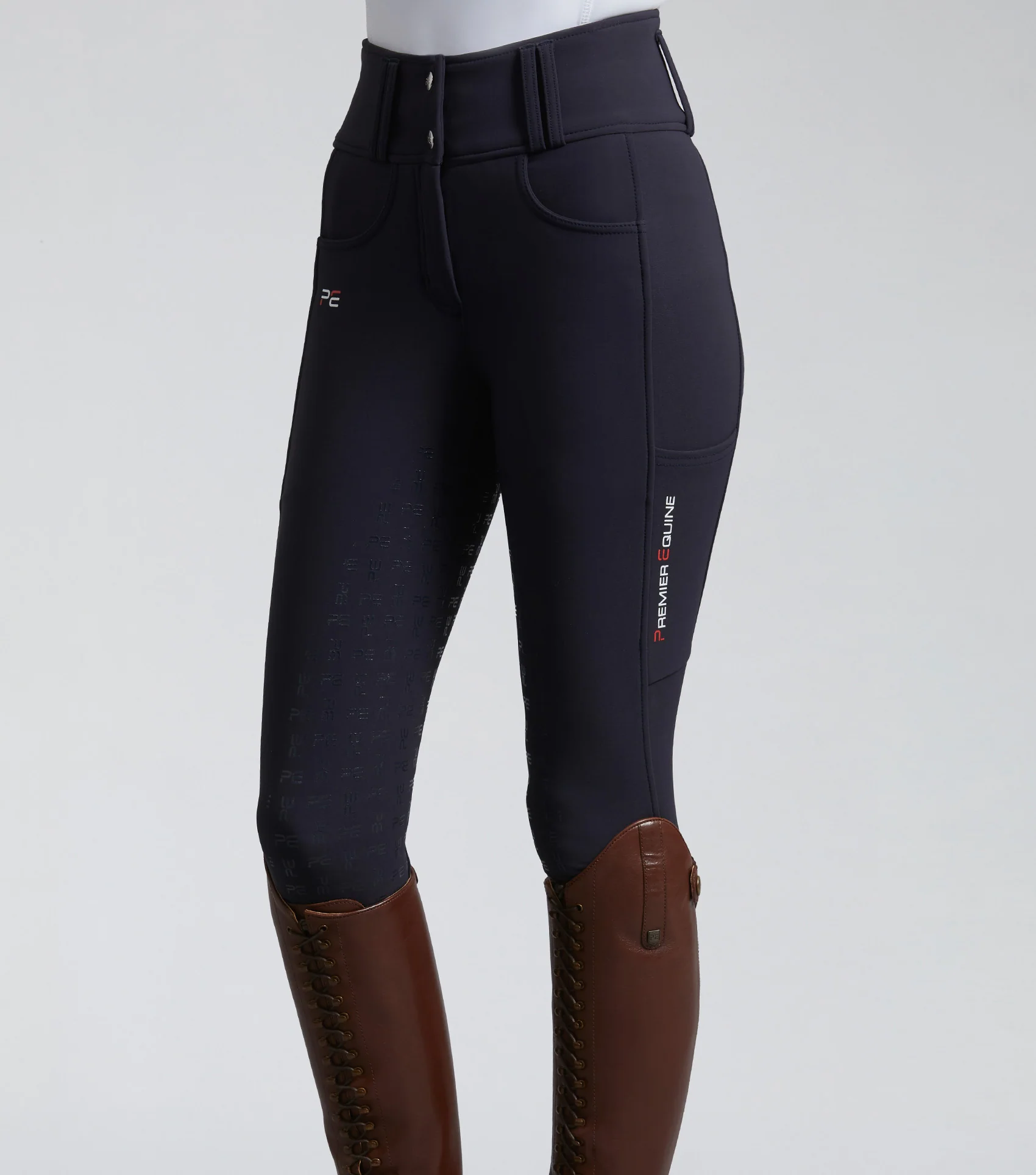 SALE - Coco II Ladies Gel Full Seat Riding Breeches Navy - Image 3