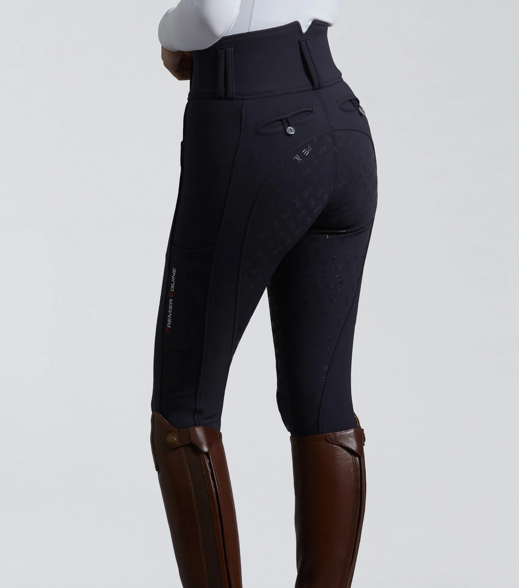 SALE - Coco II Ladies Gel Full Seat Riding Breeches Navy - Image 4