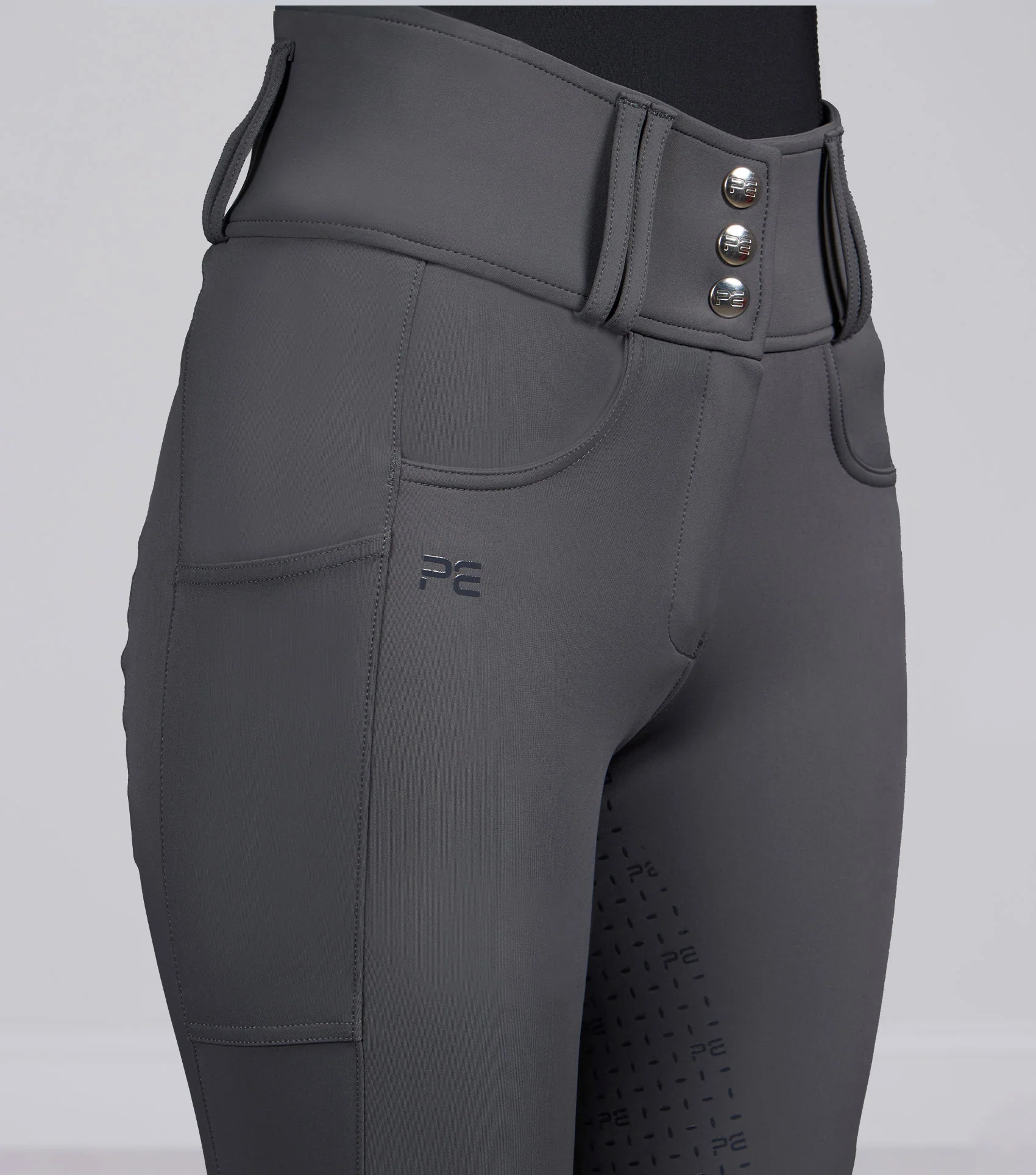 Coco II Womens Gel Full Seat Riding Breeches Anthracite - Image 3