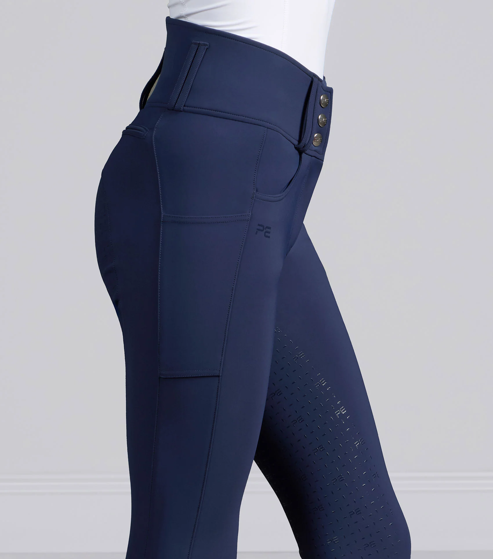Coco II Womens Gel Full Seat Riding Breeches Navy - Image 3