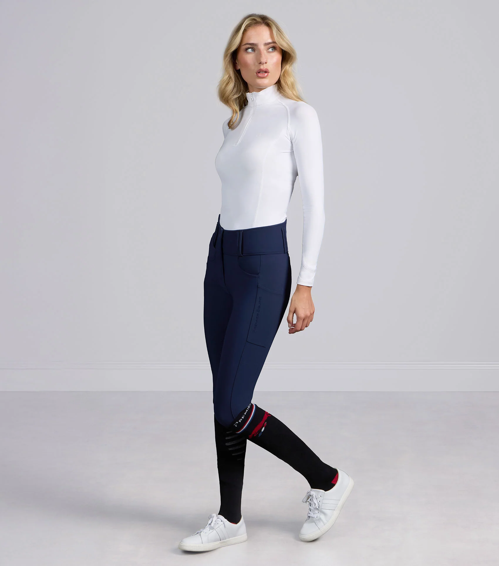 Coco II Womens Gel Full Seat Riding Breeches Navy - Image 6