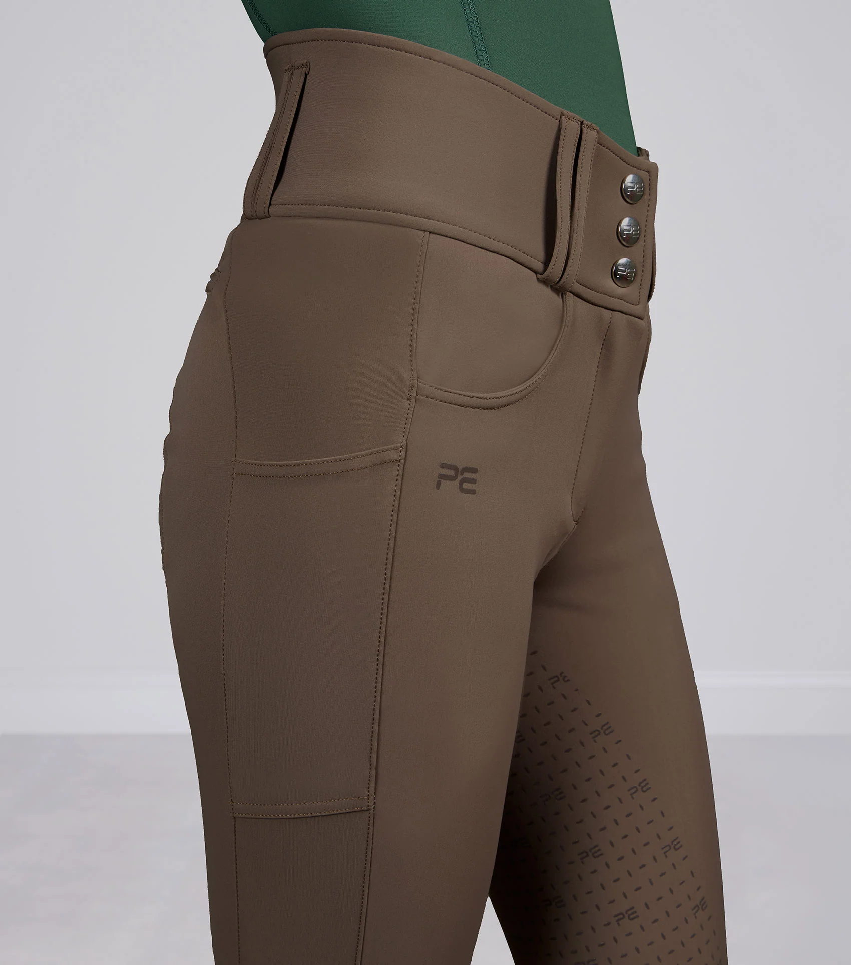 Coco II Womens Gel Full Seat Riding Breeches Walnut - Image 3