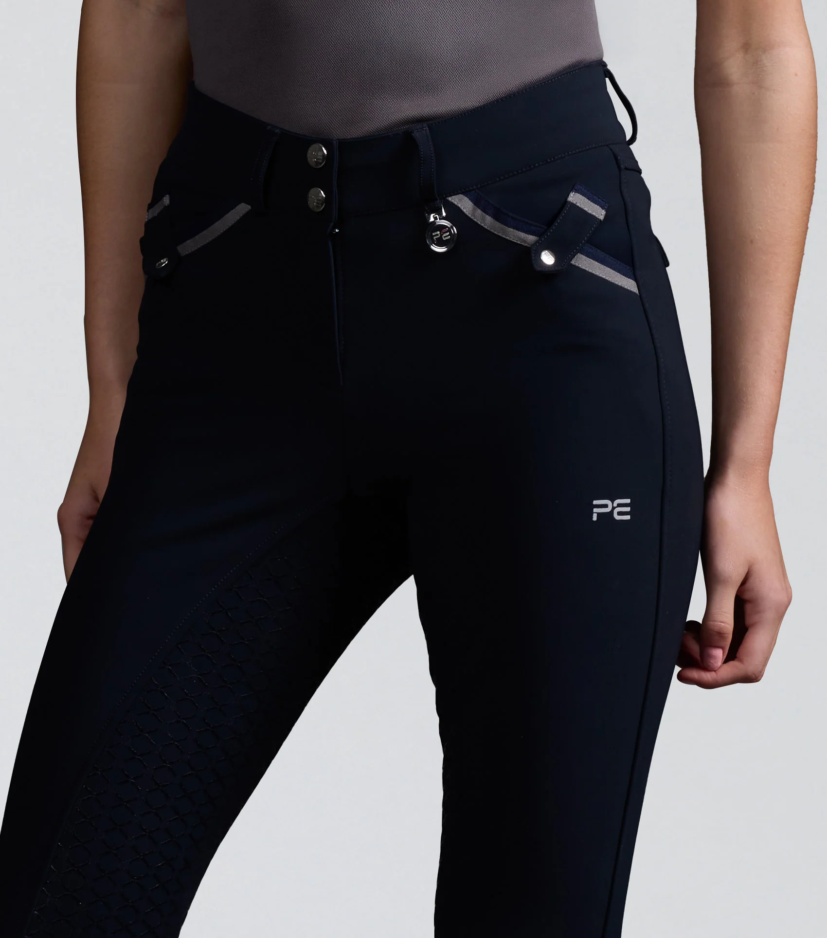 Coco Novo Womens Full Seat Riding Breeches Navy - Image 3