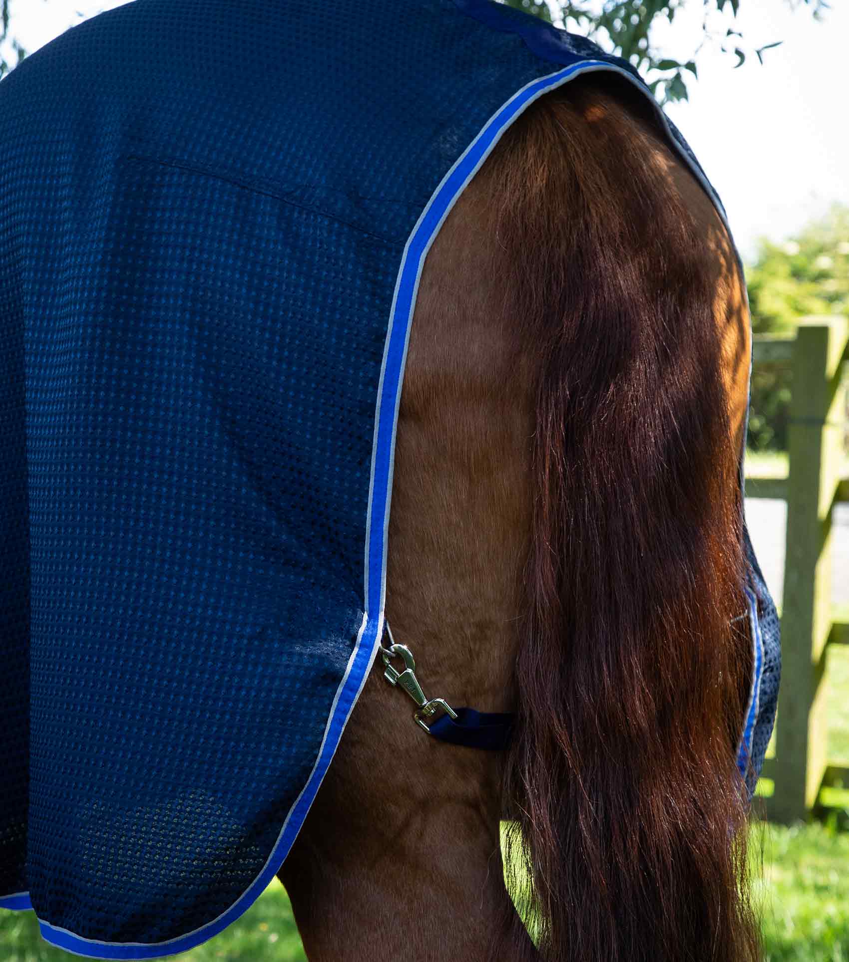 Combo Buster Waffle Horse Cooler Rug Navy - Image 5