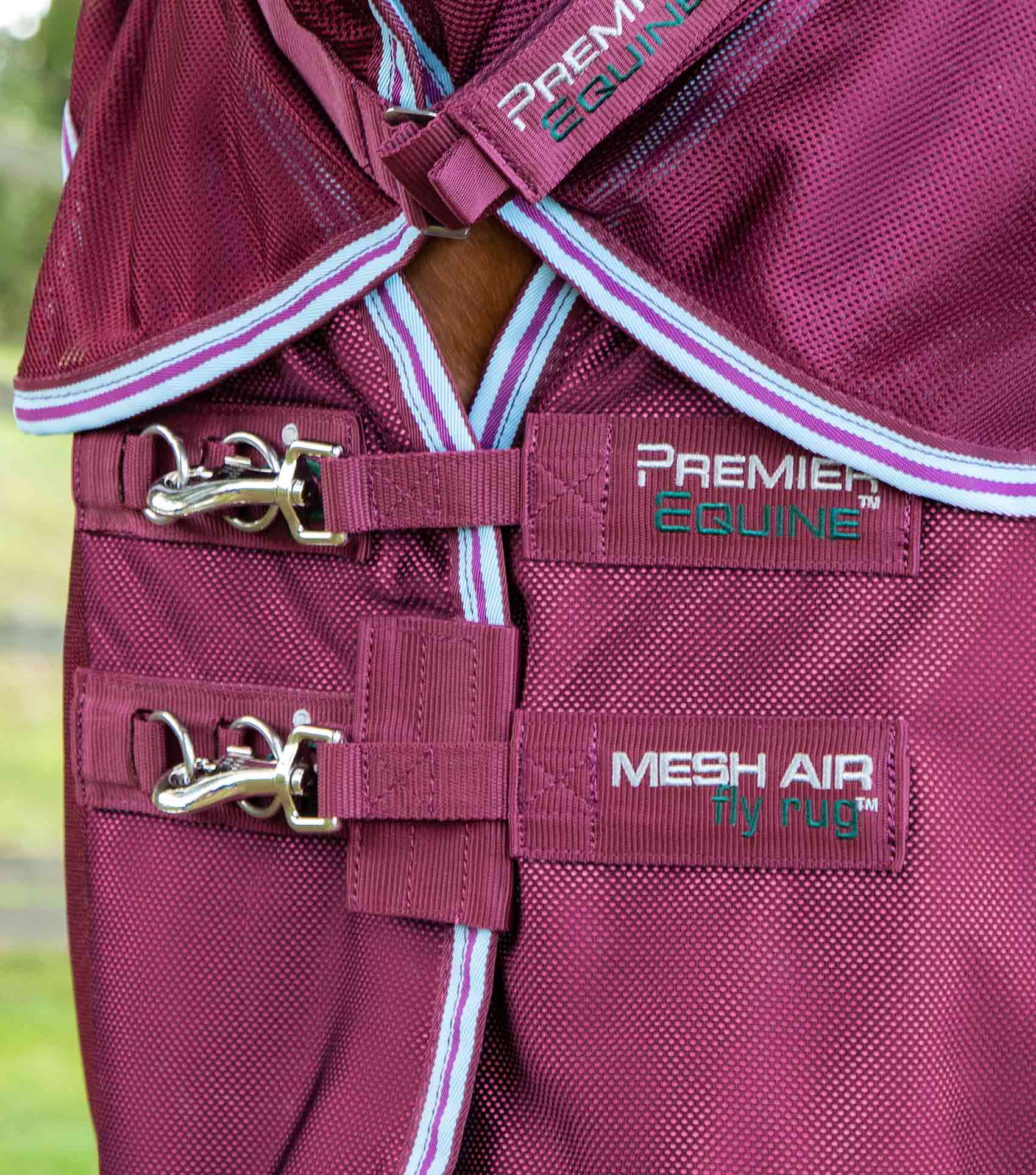 Combo Mesh Air Fly Rug with Surcingles Wine - Image 3