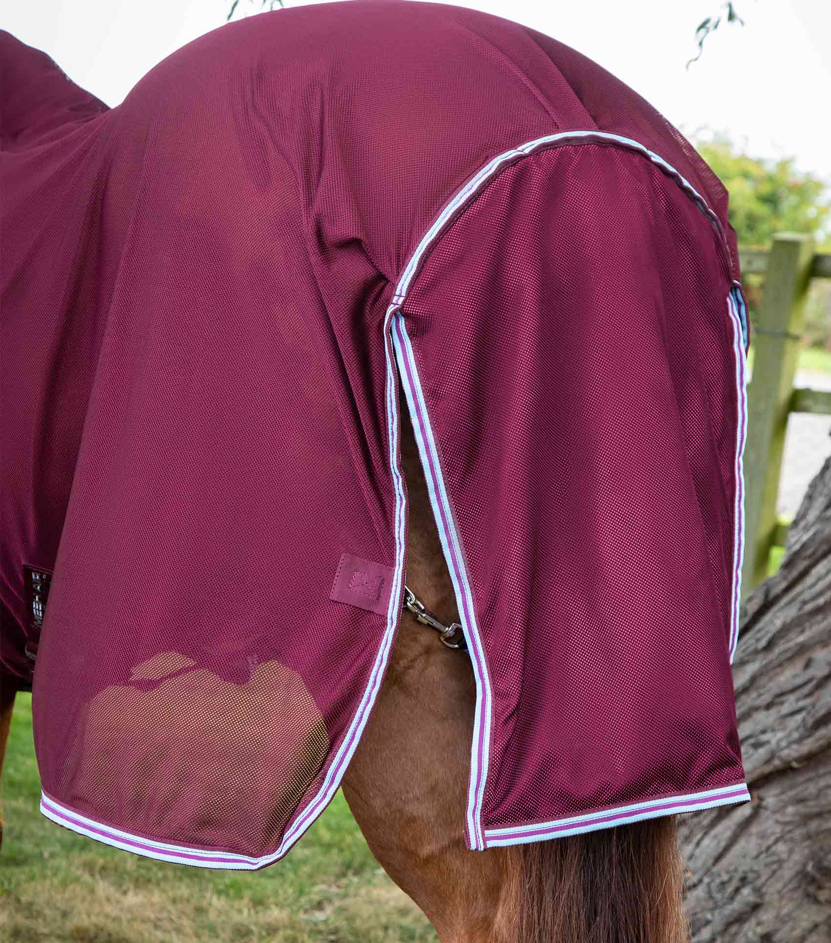 Combo Mesh Air Fly Rug with Surcingles Wine - Image 6