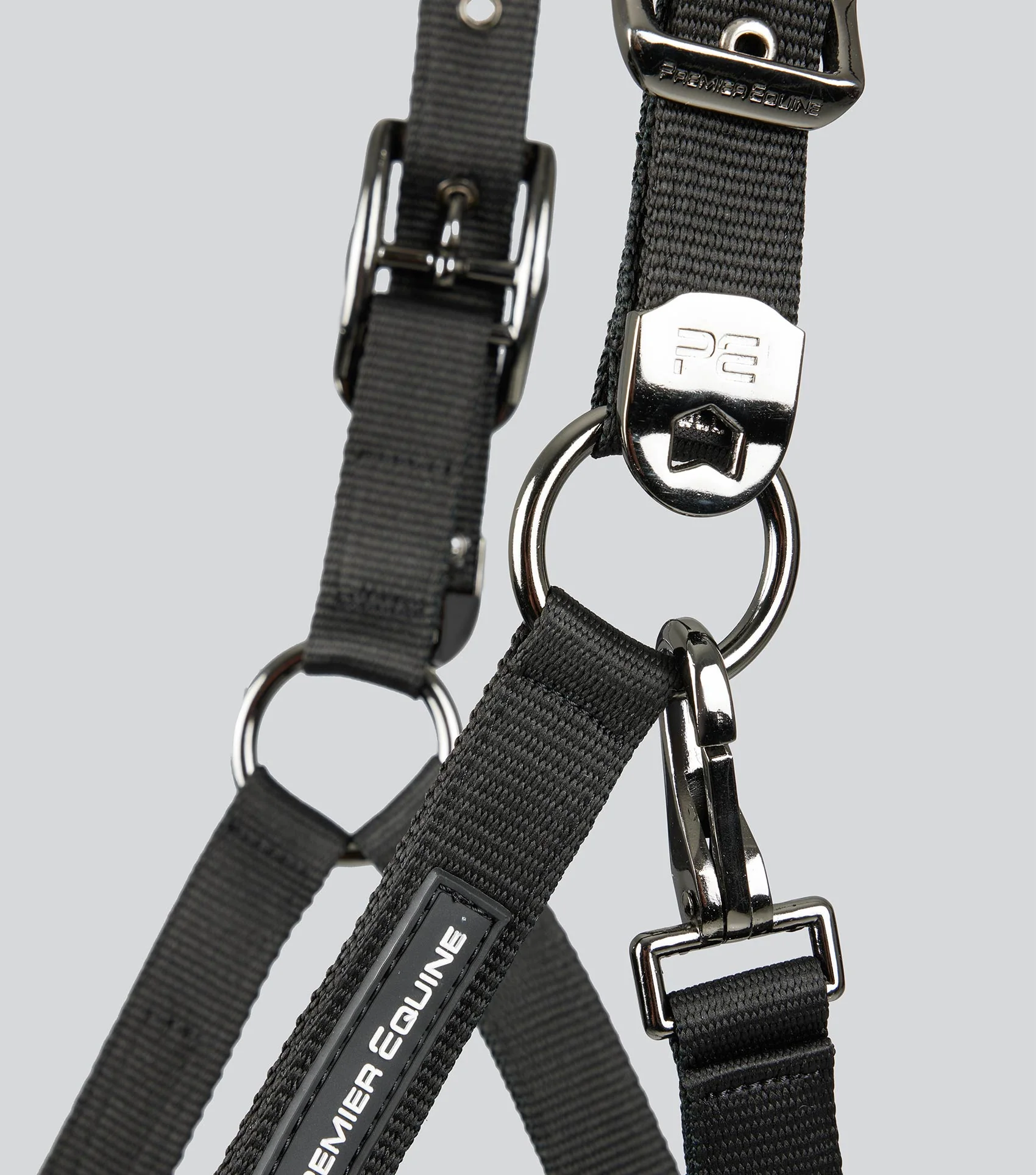 Corda Padded Head Collar with Lead Rope Black - Image 3