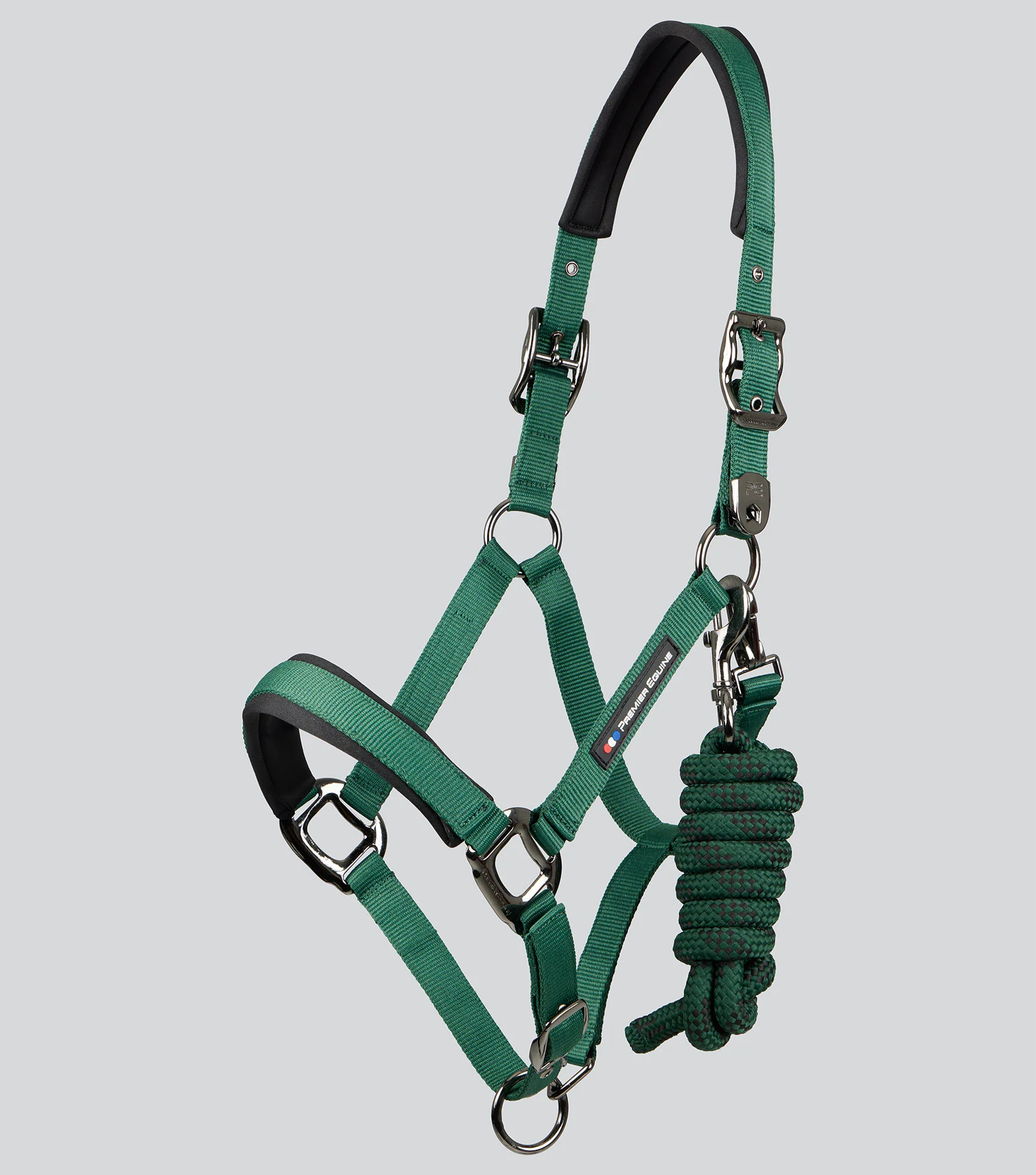 Corda Padded Head Collar with Lead Rope Green - Image 2