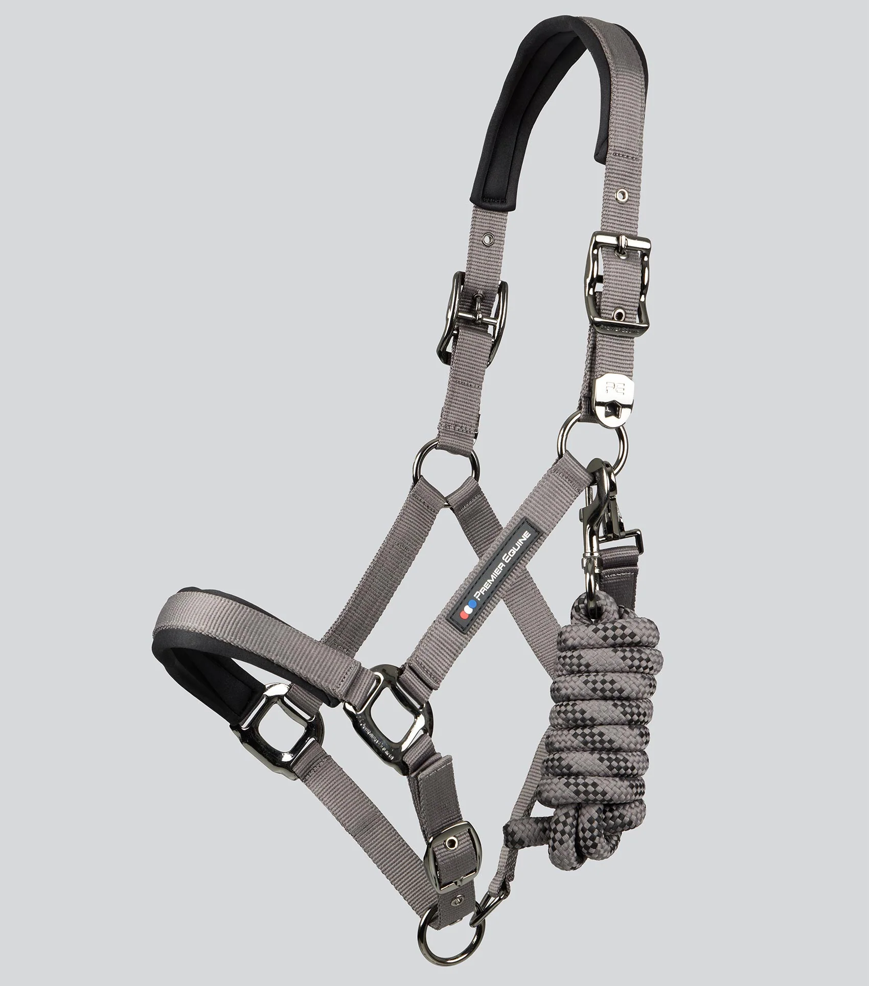 Corda Padded Head Collar with Lead Rope Grey - Image 2