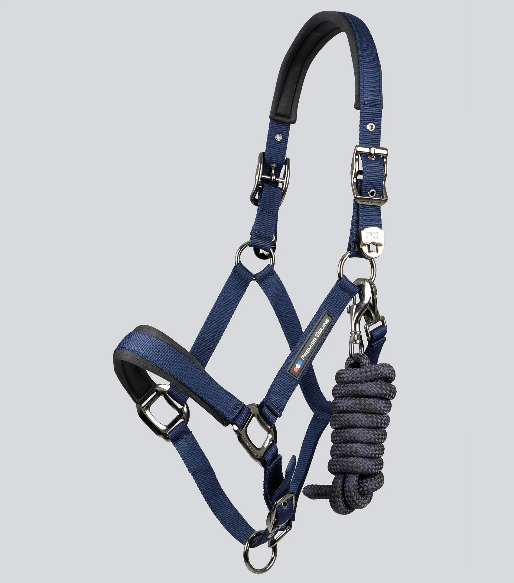 Corda Padded Head Collar with Lead Rope Navy - Image 2