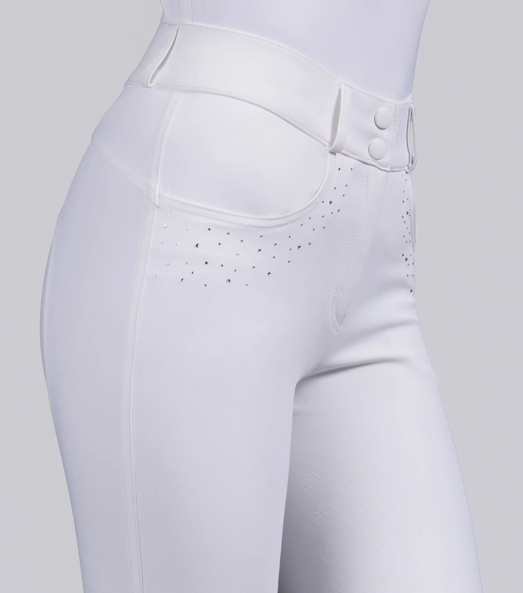 Cristalli Gel Full Seat Riding Breeches White - Image 3