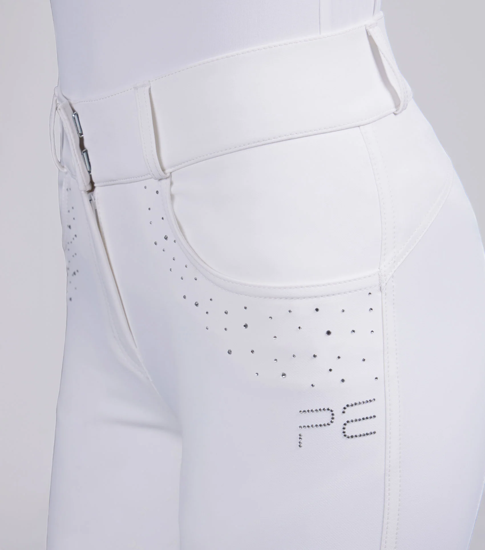 Cristalli Gel Full Seat Riding Breeches White - Image 4