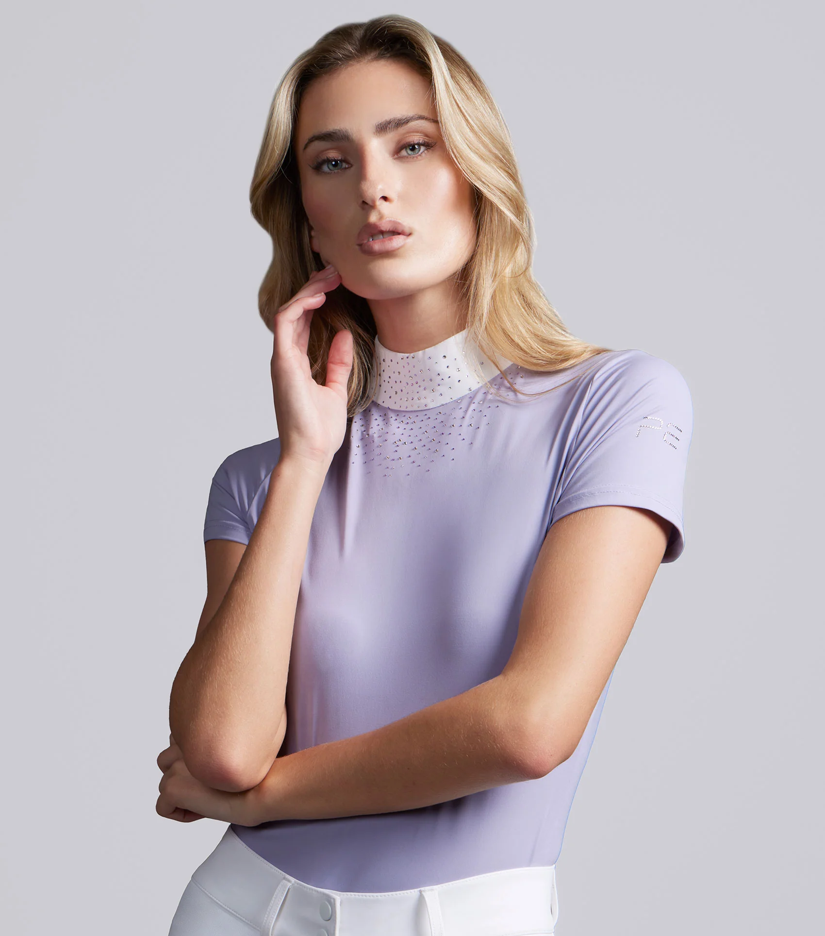 Cristalli Womens Short Sleeve Competition Shirt Heirloom Lilac