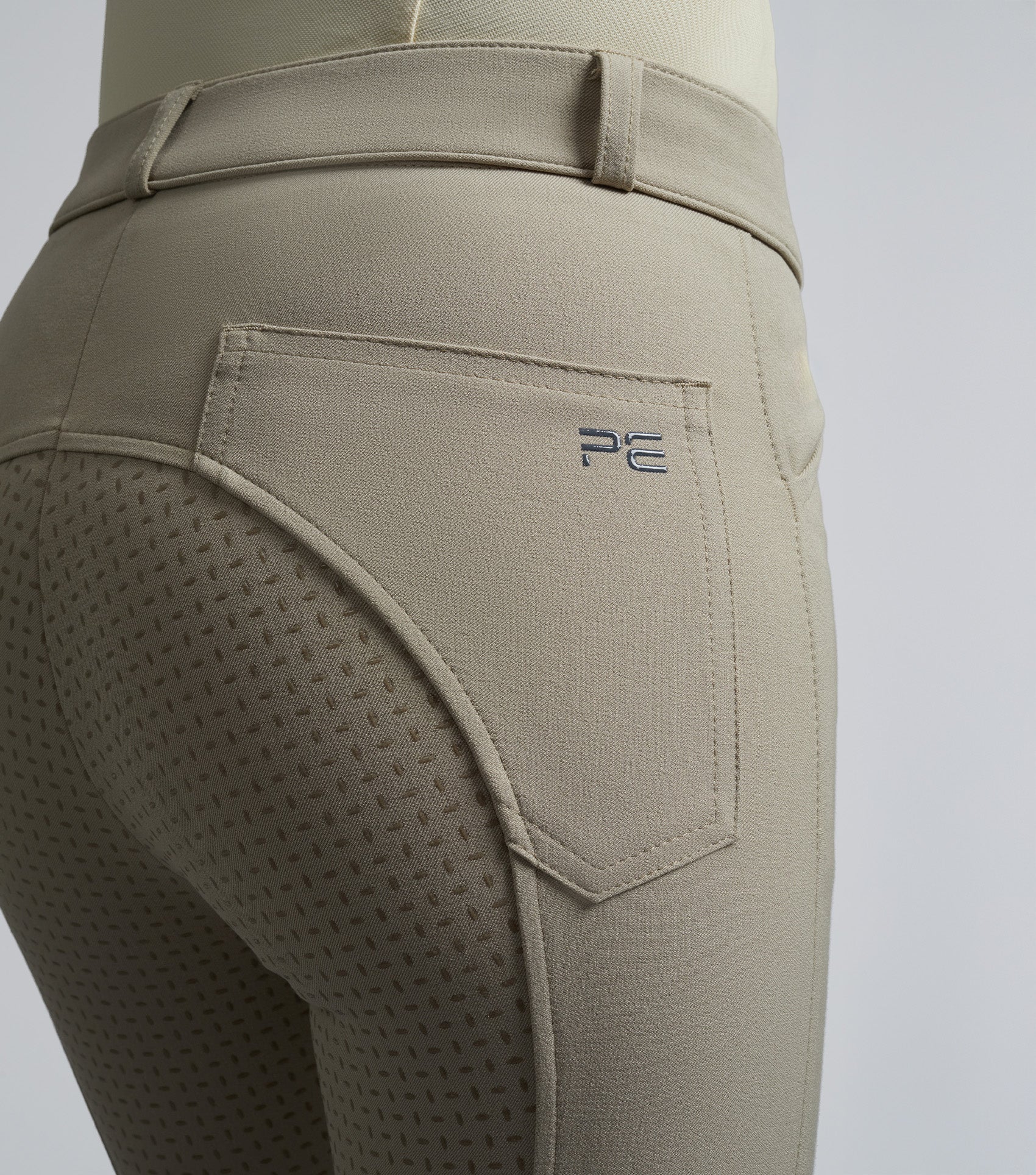 Delta Ladies Full Seat Gel Competition Riding Breeches Beige - Image 3