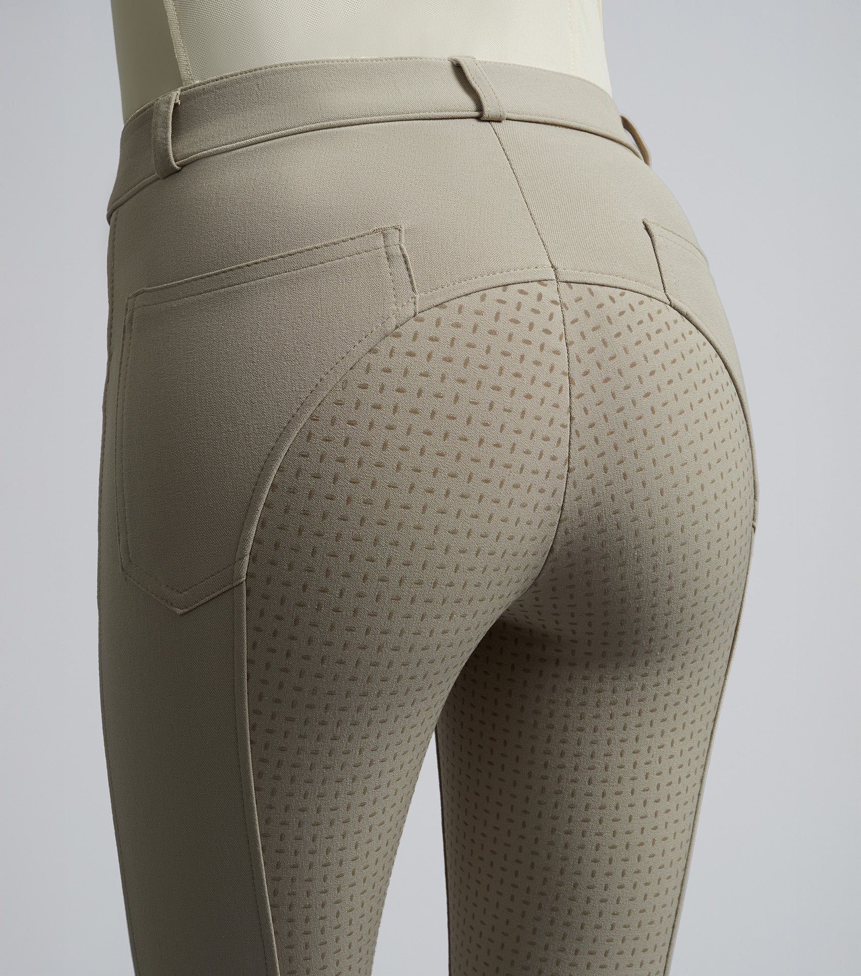 Delta Ladies Full Seat Gel Competition Riding Breeches Beige - Image 4
