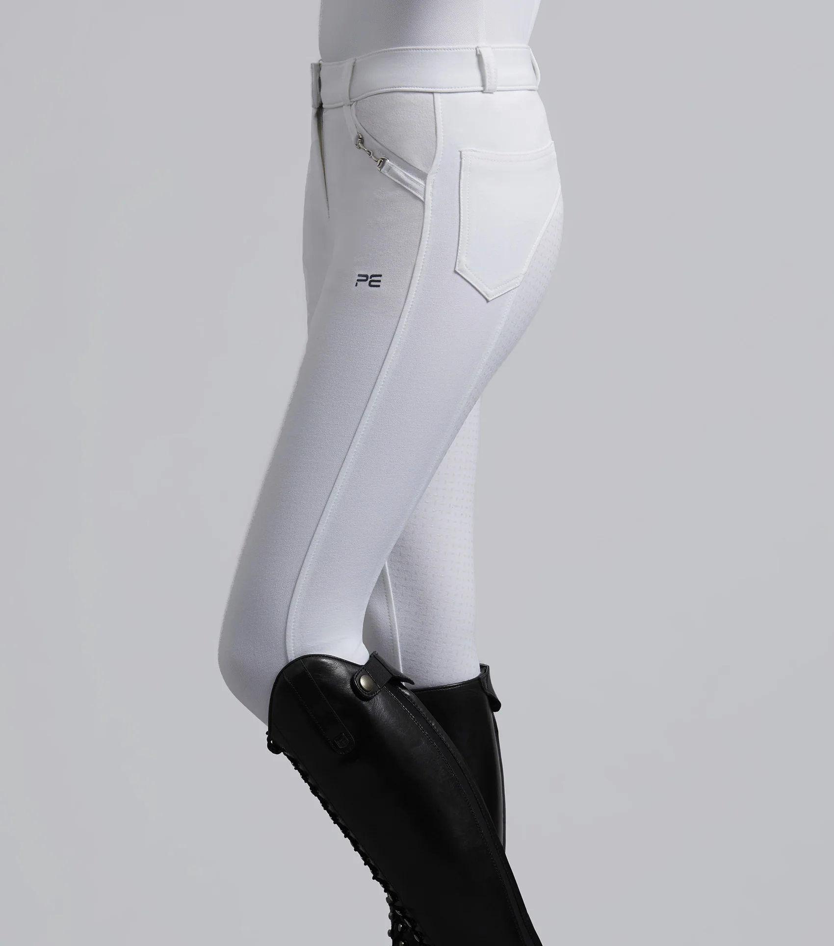 Delta Ladies Full Seat Gel Competition Riding Breeches White - Image 3