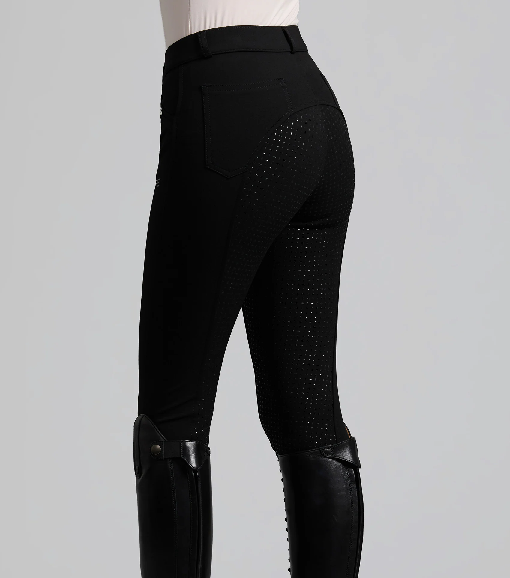Delta Ladies Full Seat Gel Riding Breeches Black - Image 3