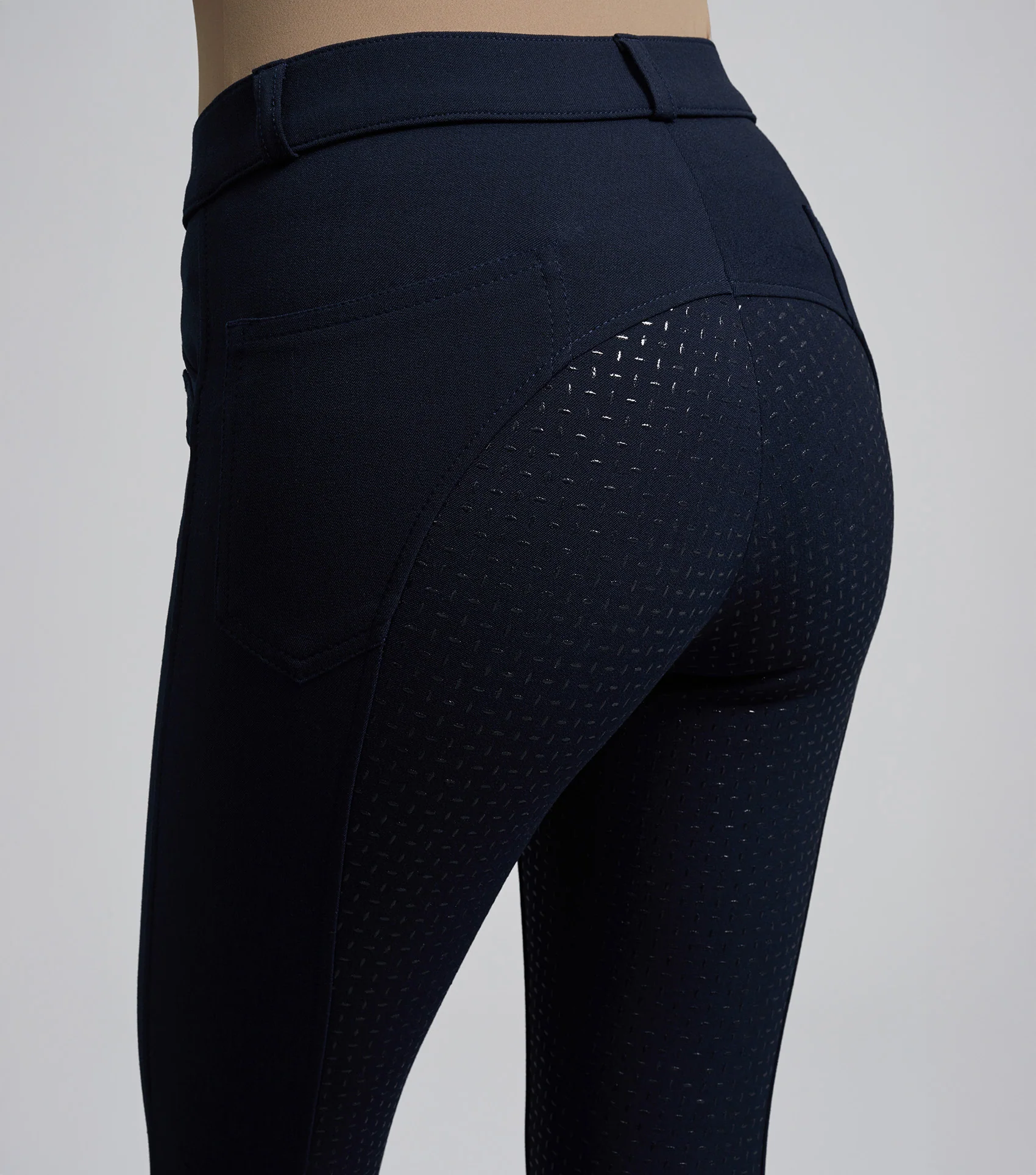 Delta Ladies Full Seat Gel Riding Breeches Navy - Image 3
