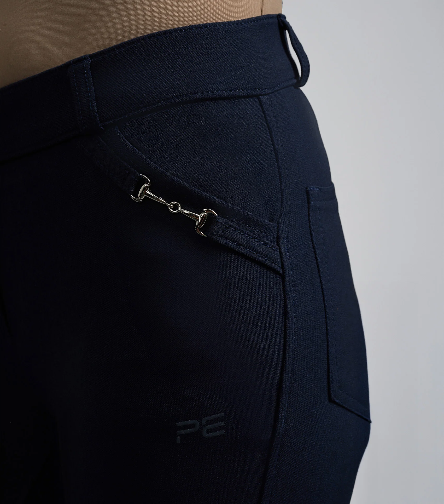Delta Ladies Full Seat Gel Riding Breeches Navy - Image 4