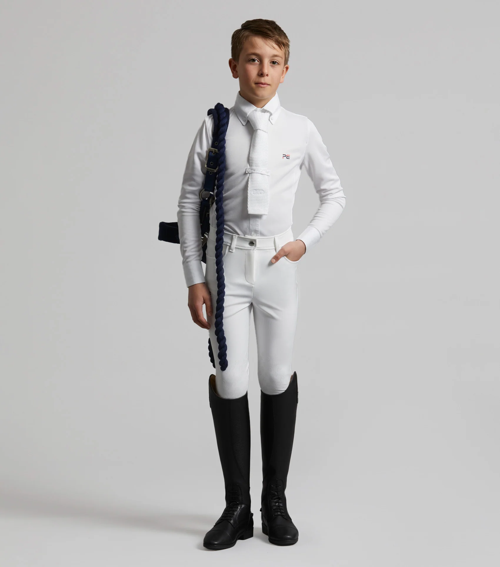 Derby Boys Competition Riding Breeches White - Image 6