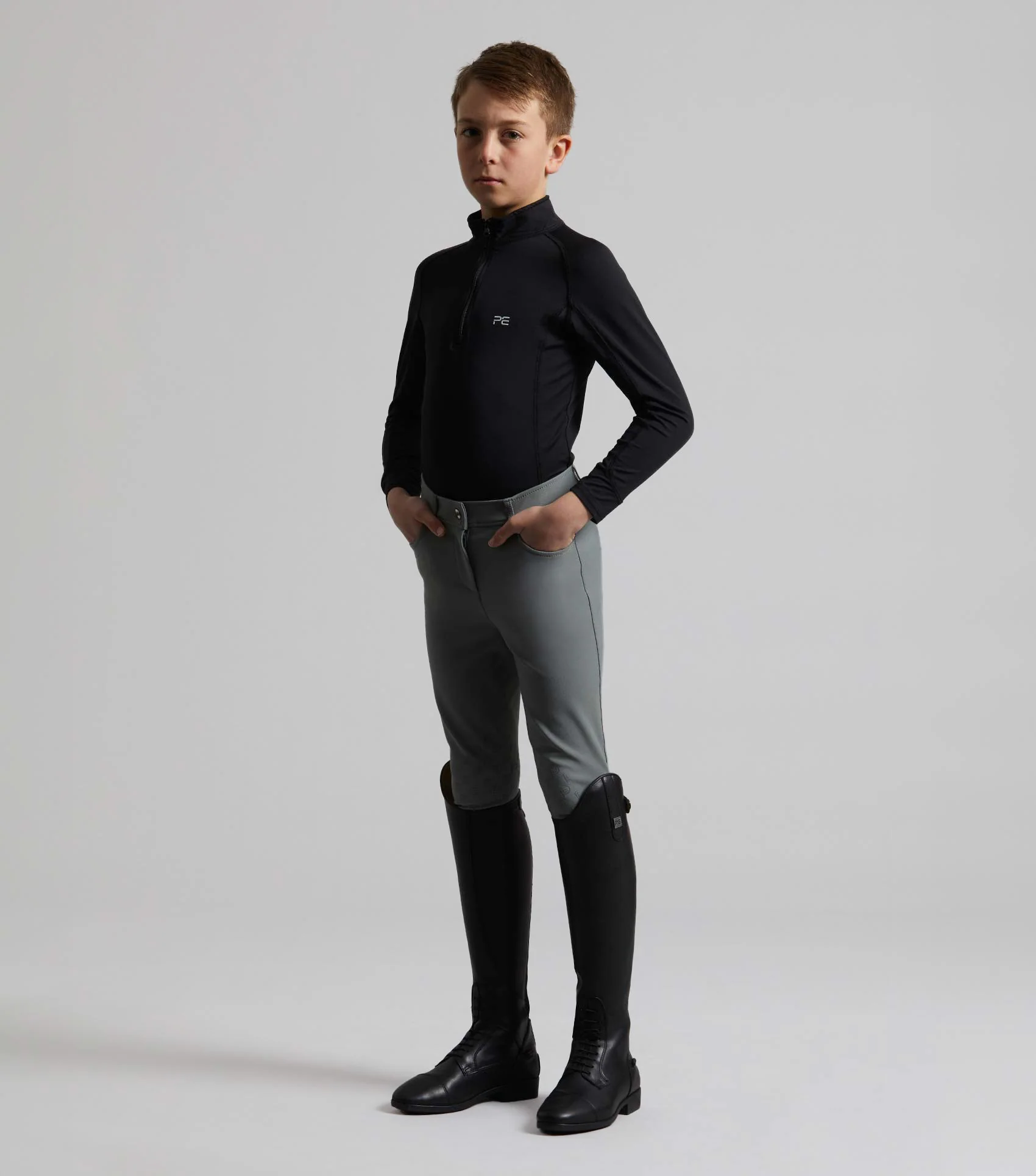 Derby Boys Riding Breeches Grey - Image 6