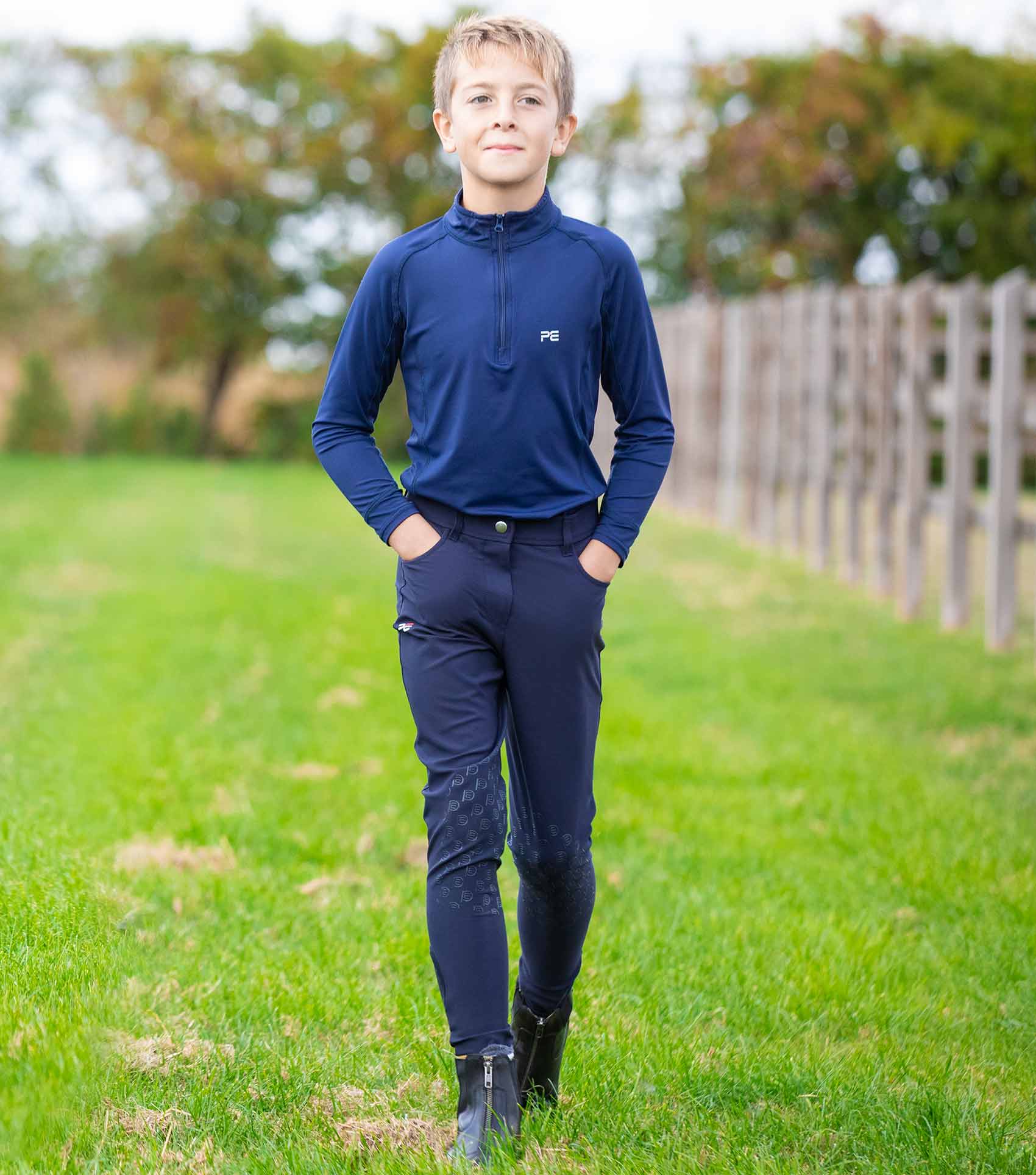 Derby Boys Riding Breeches Navy - Image 2