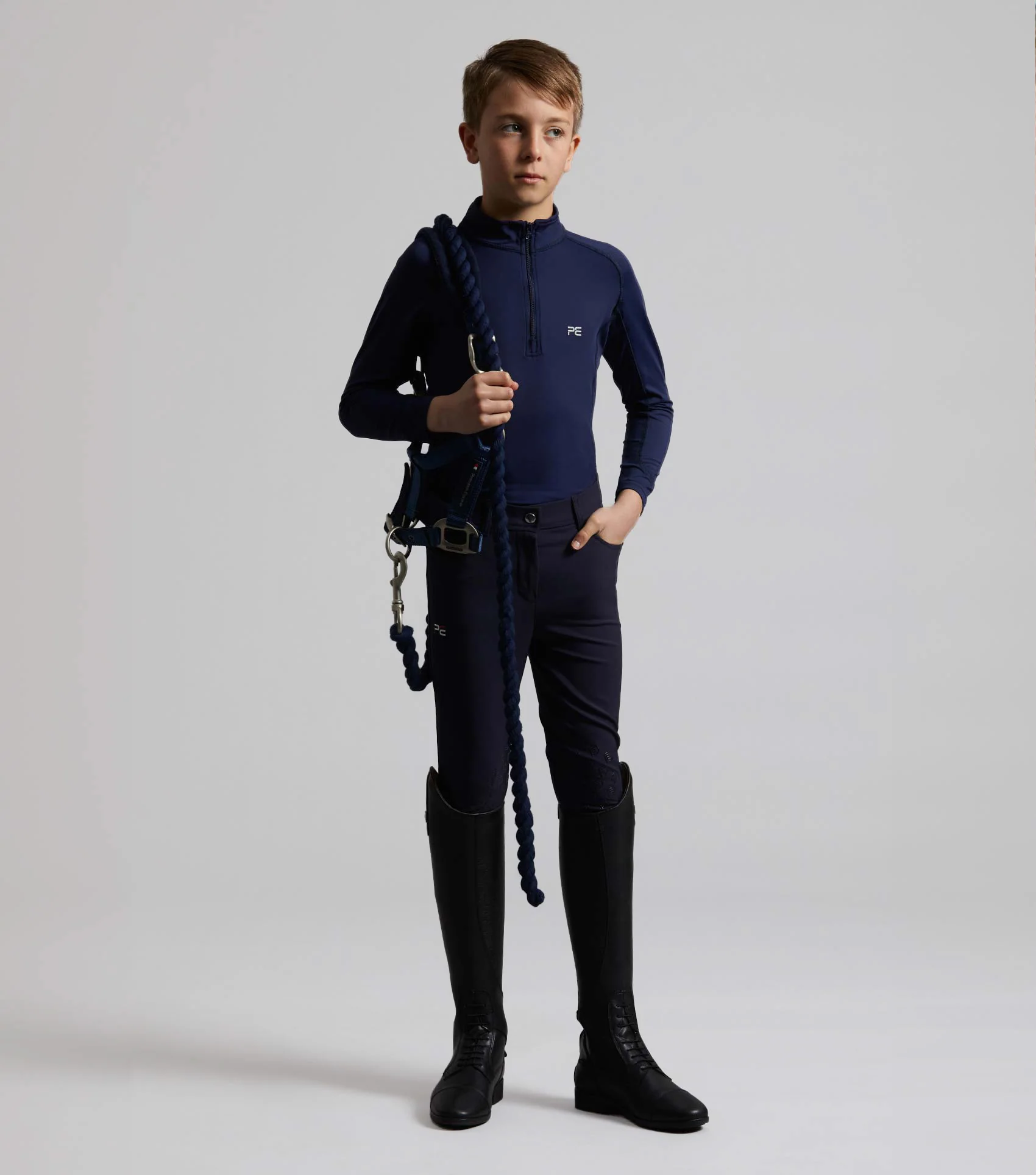 Derby Boys Riding Breeches Navy - Image 6
