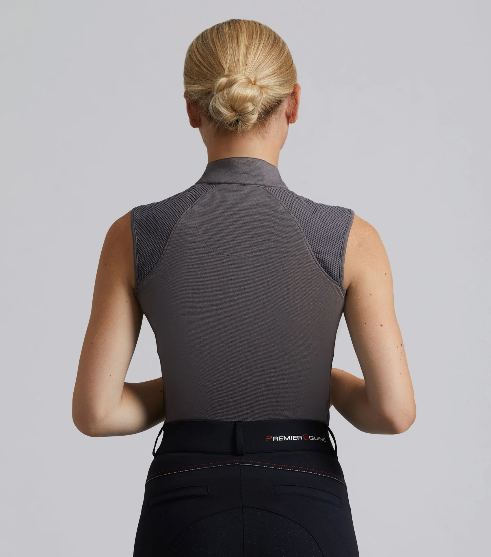 Derina Ladies Technical Sleeveless Riding Top Anthracite Grey - Image 3