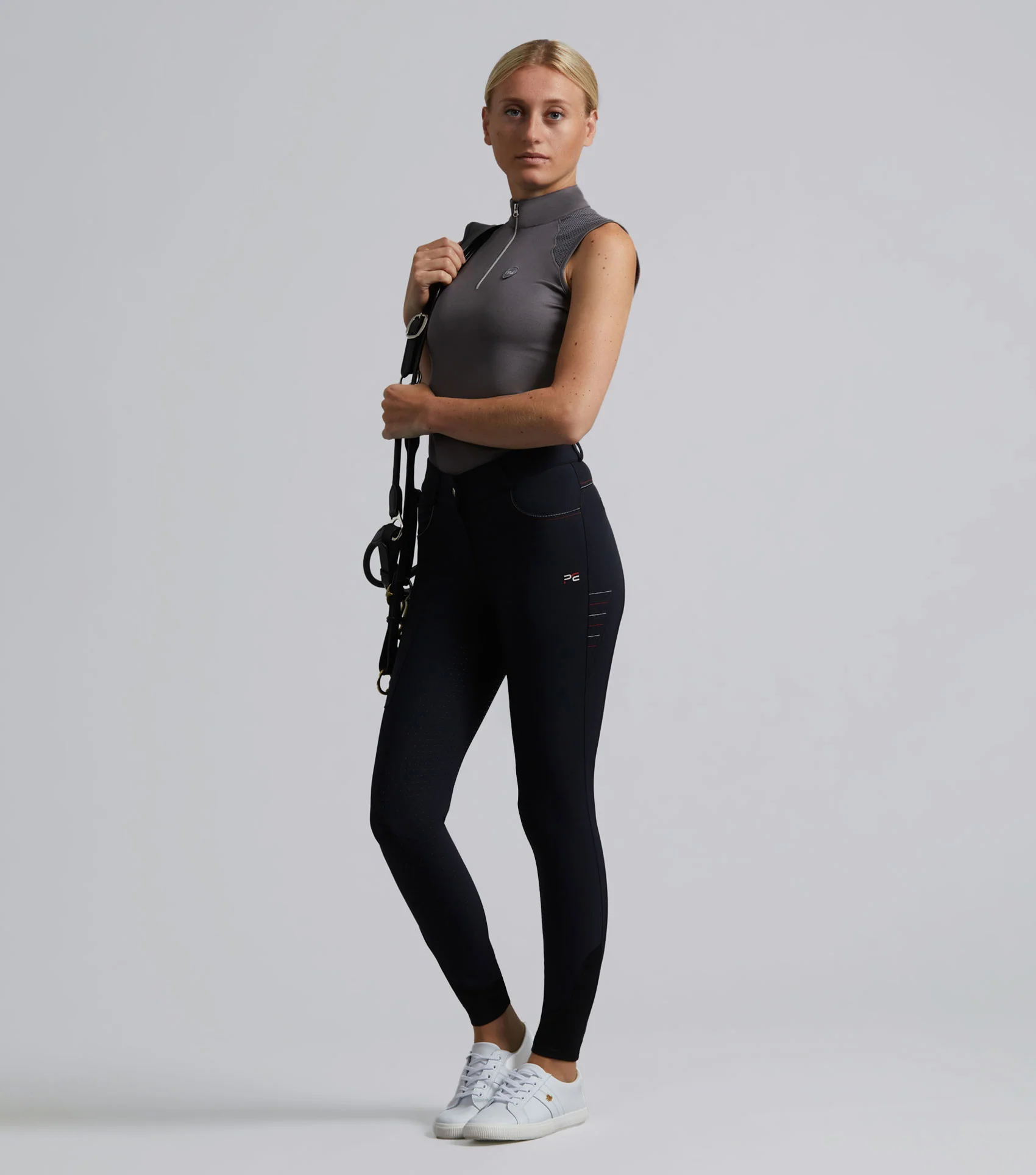 Derina Ladies Technical Sleeveless Riding Top Anthracite Grey - Image 6