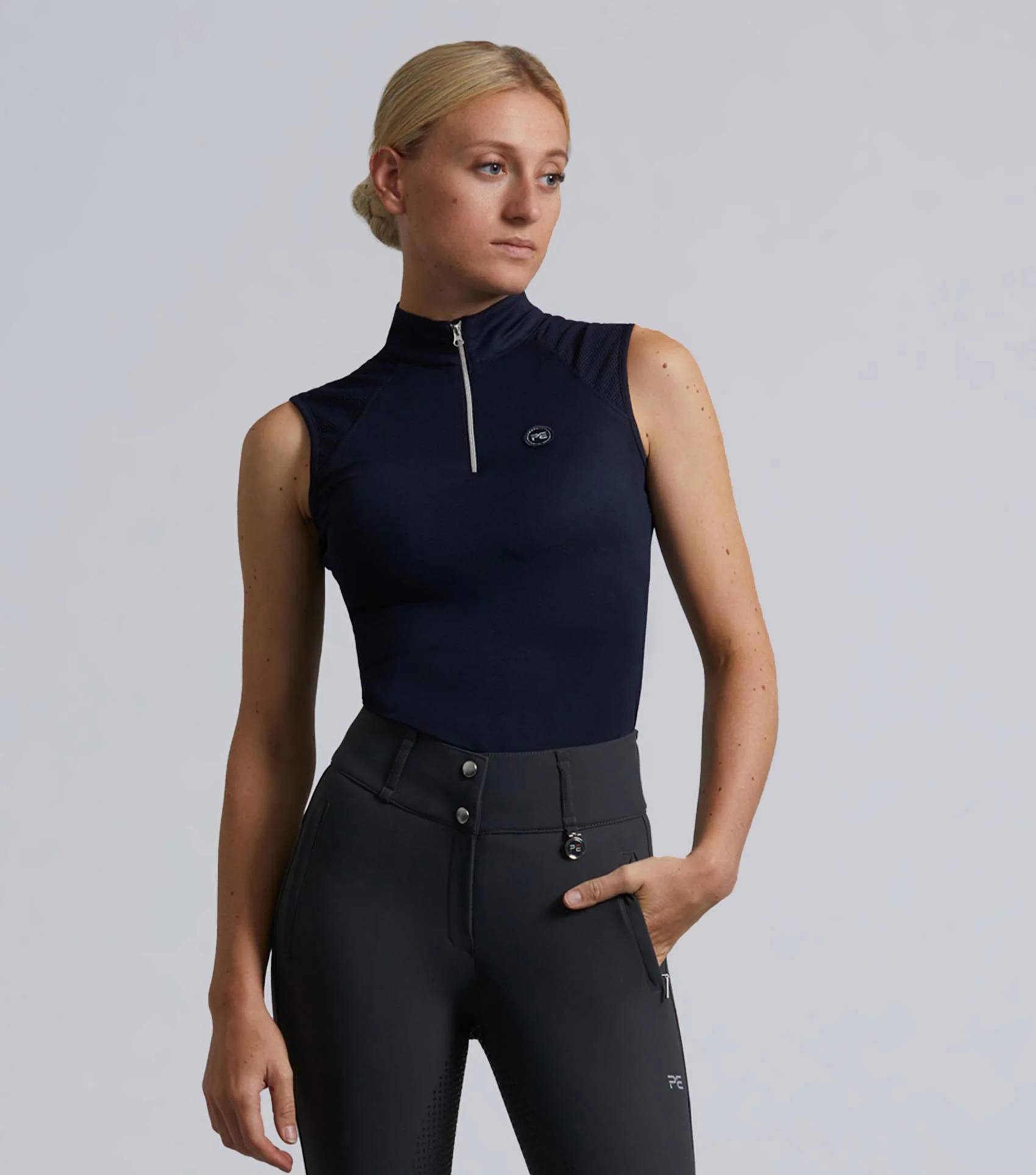 Derina Ladies Technical Sleeveless Riding Top Navy