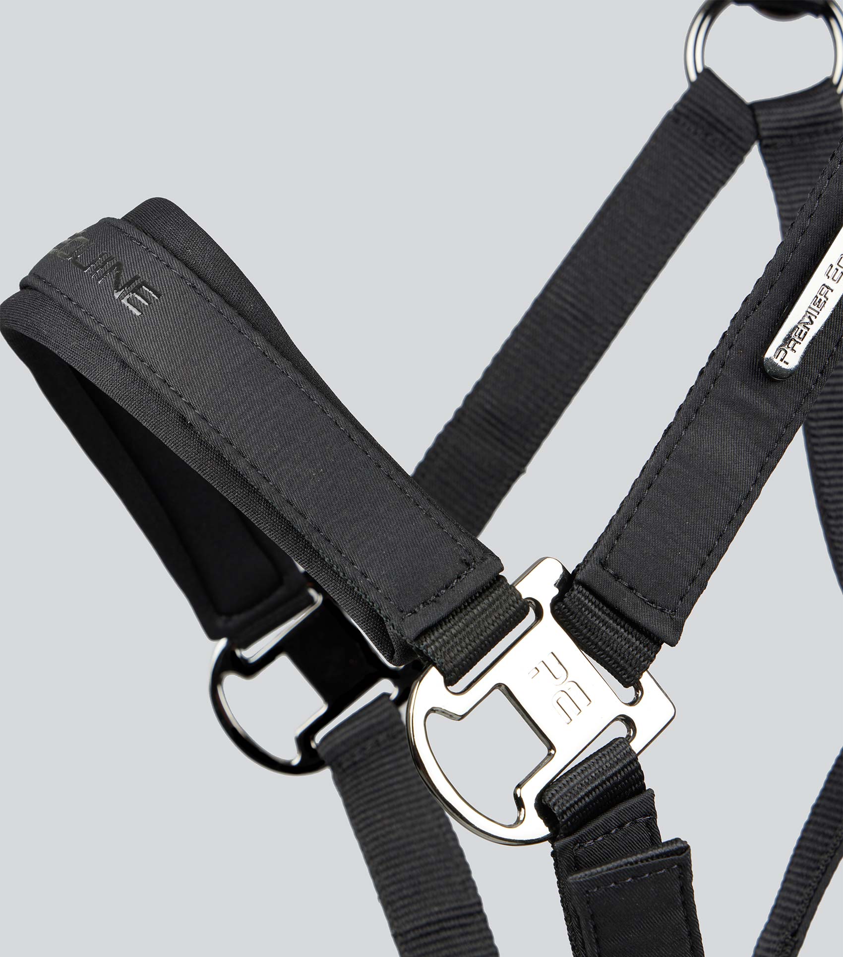 Duco Padded Head Collar With Lead Rope Black - Image 4