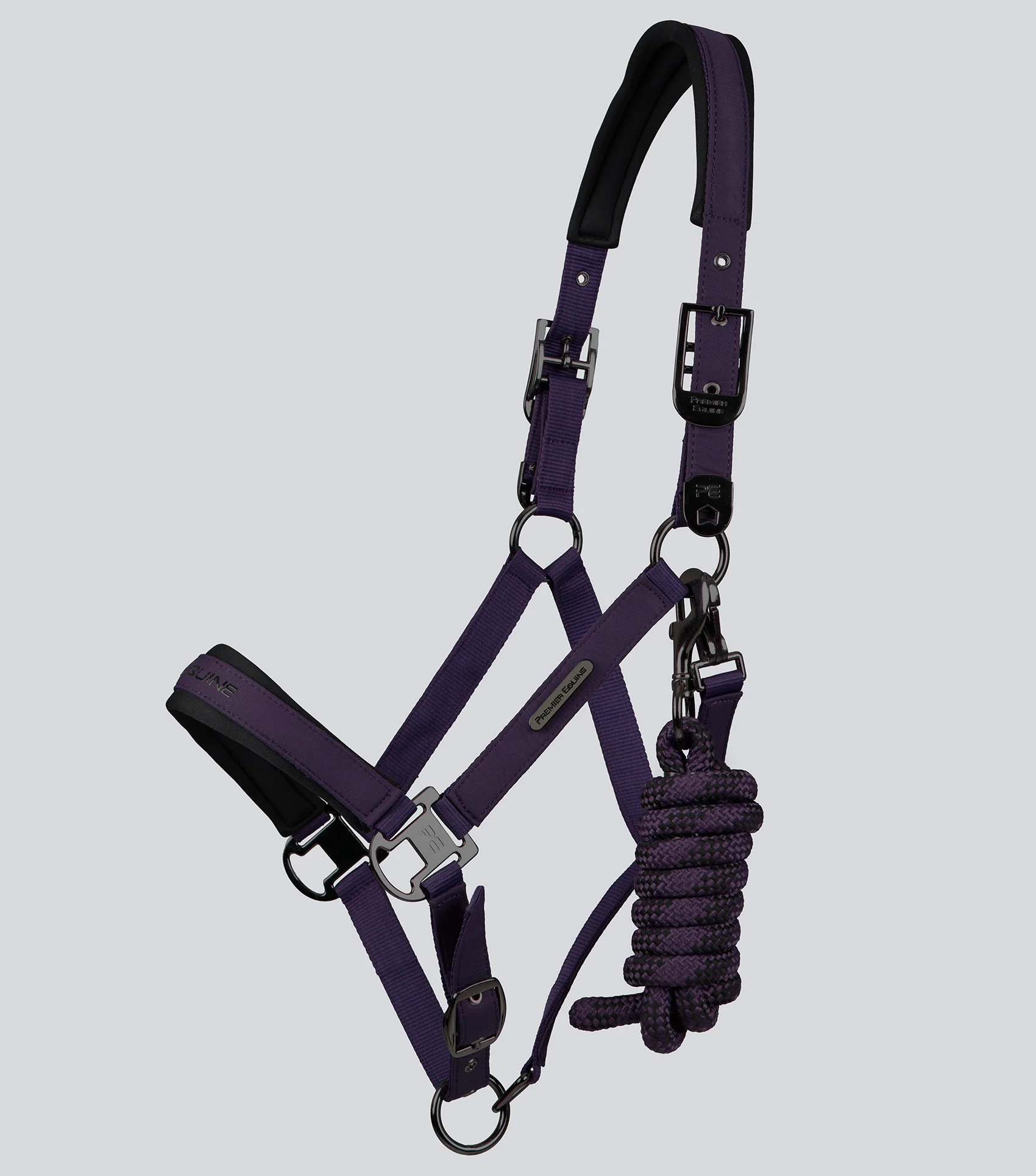 Duco Padded Head Collar with Lead Rope Grape - Image 2