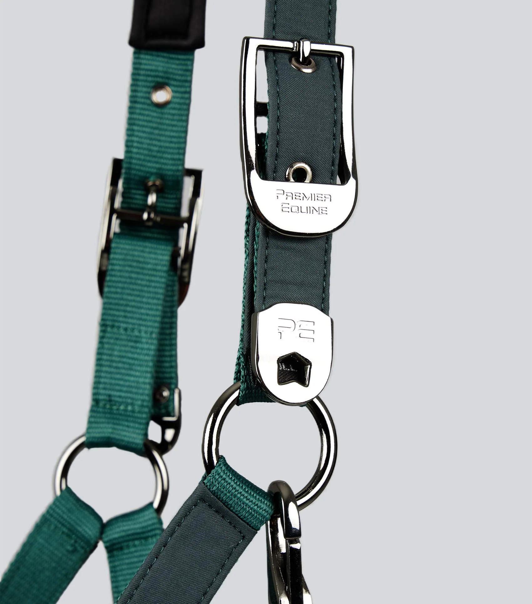 Duco Padded Head Collar with Lead Rope Green - Image 3