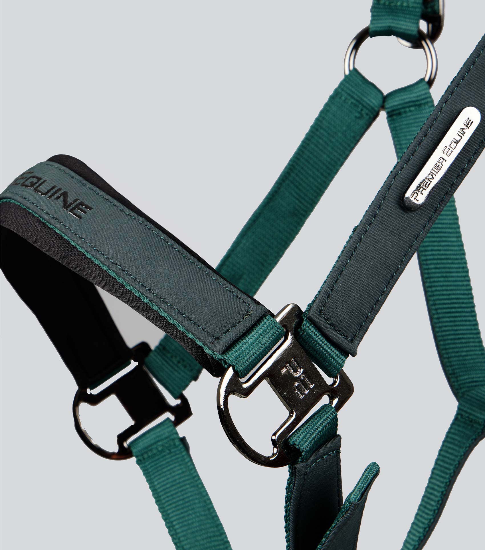 Duco Padded Head Collar with Lead Rope Green - Image 4